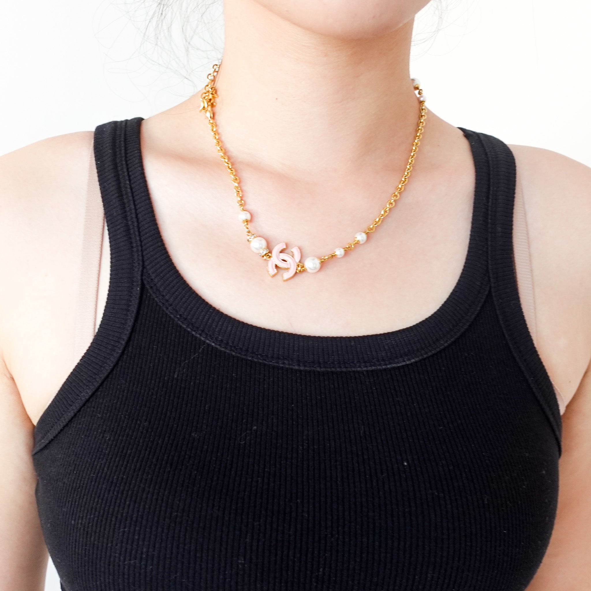 Chanel Pearl and Gold CC Necklace RRP £1.5k | authentic preloved - Reloved Again