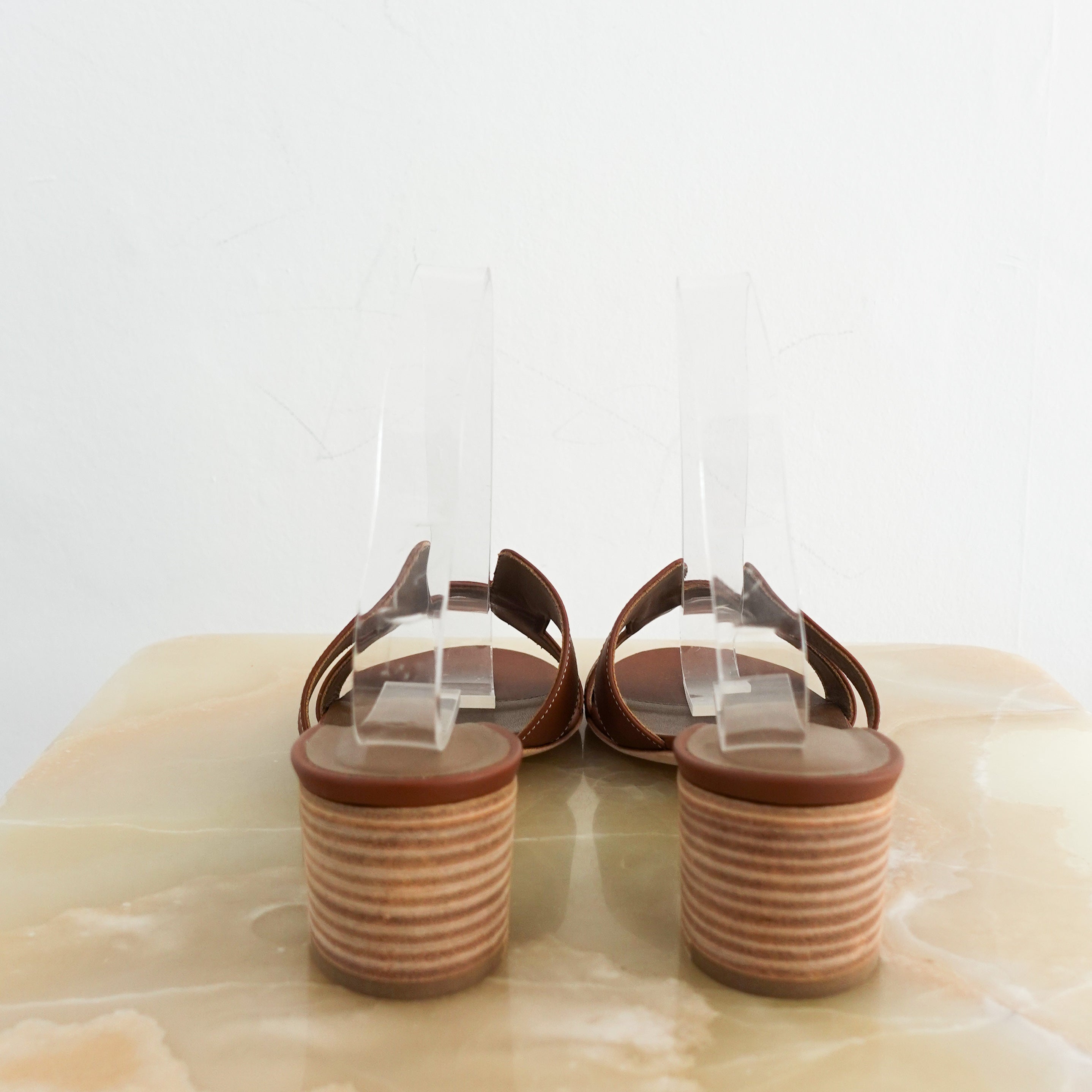 Hermes Oasis Heeled Sandal Brown RRP £650 | Authentic Preloved