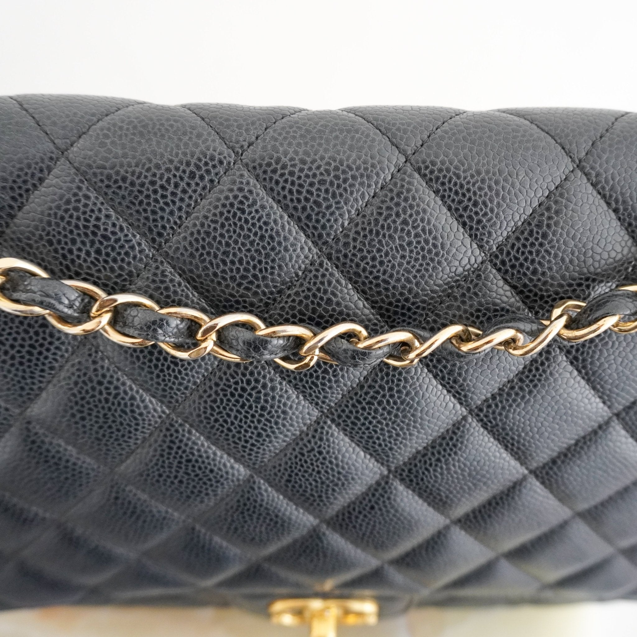 Chanel Jumbo Classic Double Flap Bag in Black Caviar Leather RRP (£10,350) | Authentic Preloved - Reloved Again