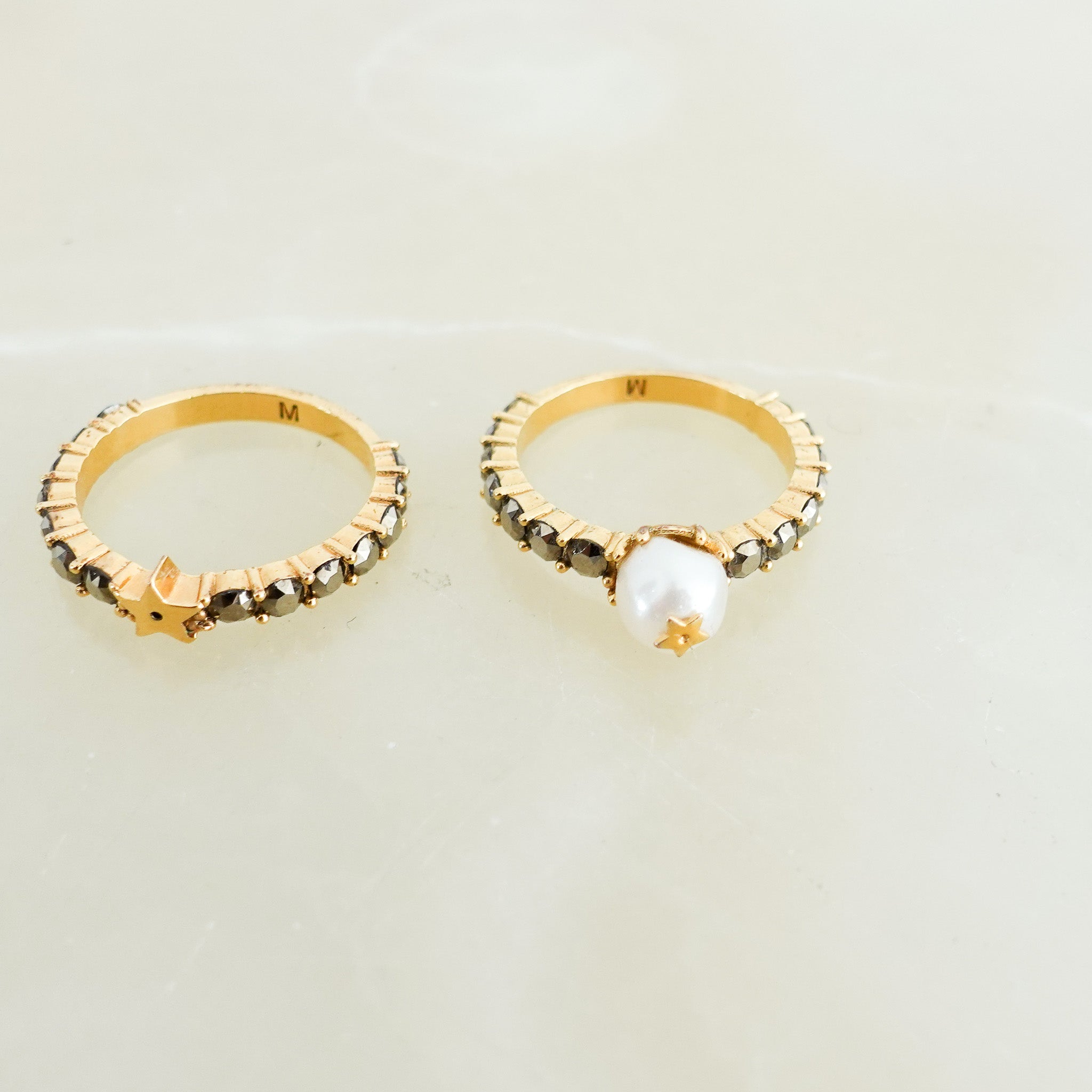 Dior Star and Pearl Gold Ring Stack RRP £1000 | Authentic Preloved - Reloved Again