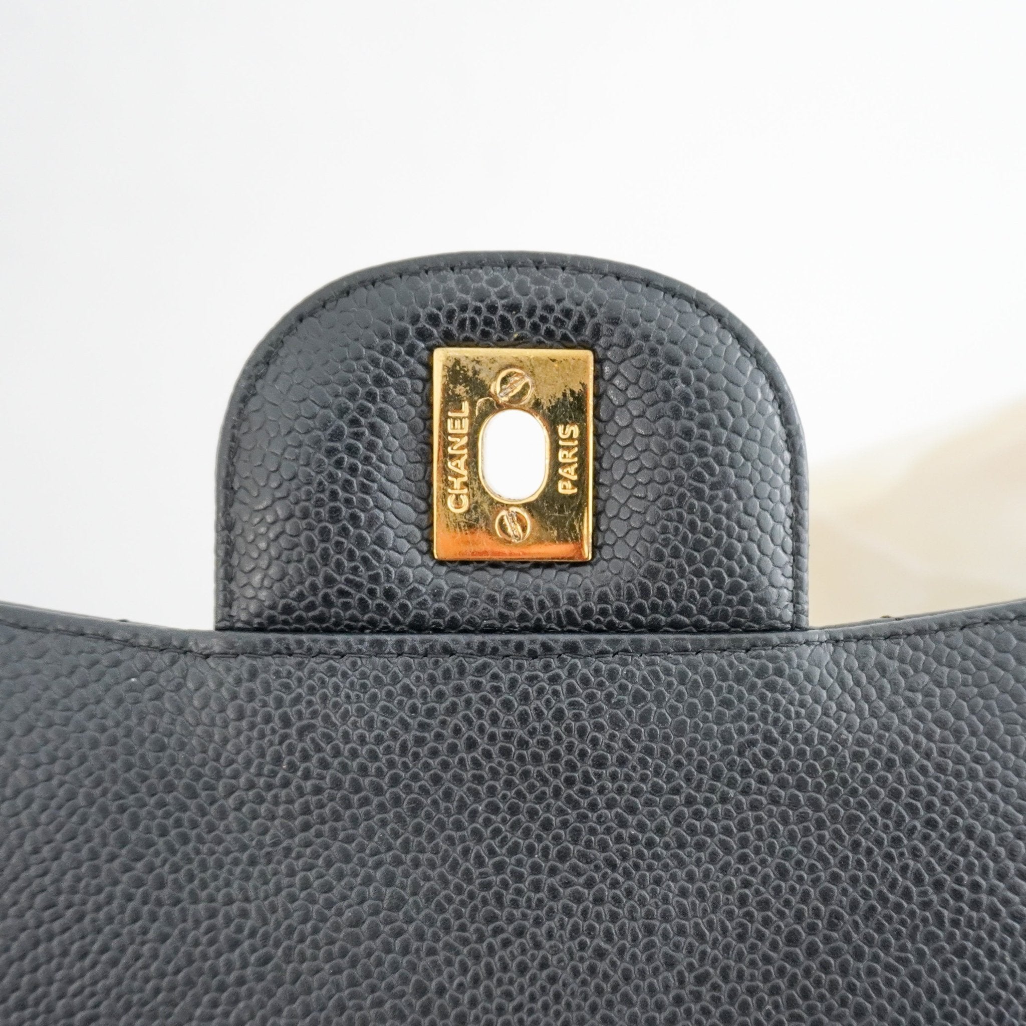 Chanel Jumbo Classic Double Flap Bag in Black Caviar Leather RRP (£10,350) | Authentic Preloved - Reloved Again