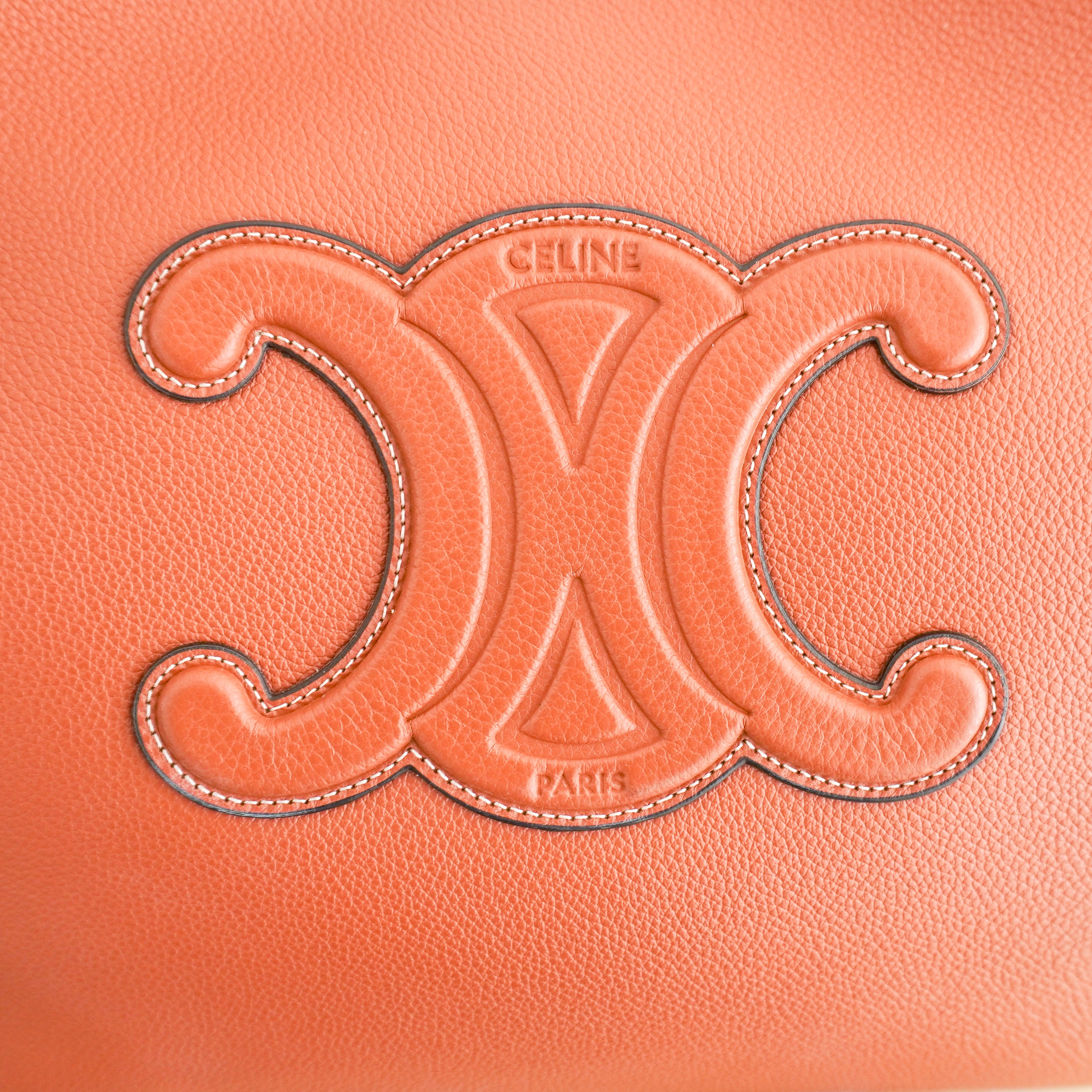 Celine Triomphe Cabas Anaïs Tote Bag in Tan Grained Calfskin (RRP £2300) | Authentic Preloved