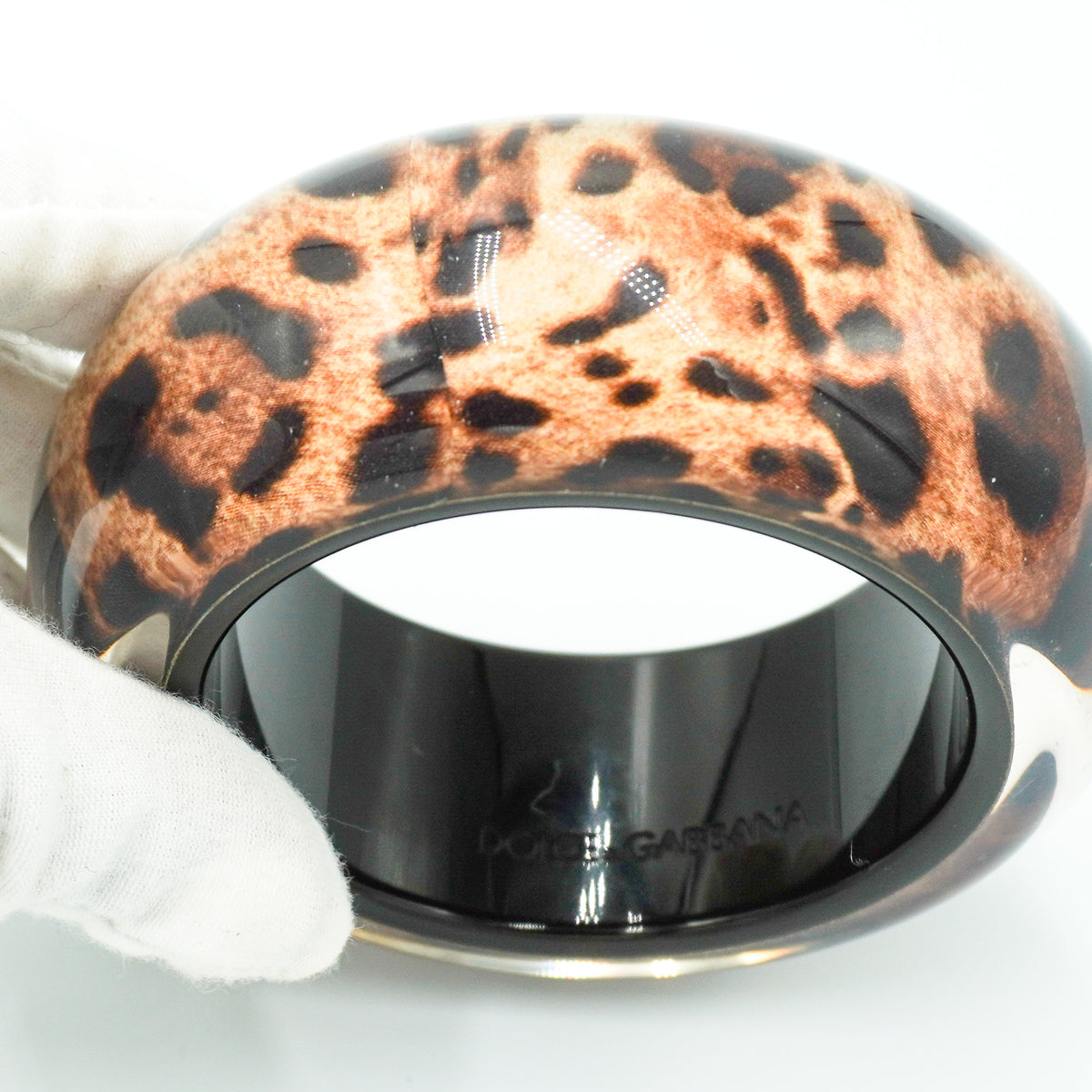 Dolce & Gabbana Leopard Print Resin Bangle (RRP £300) | FINAL SALE Authentic Preloved