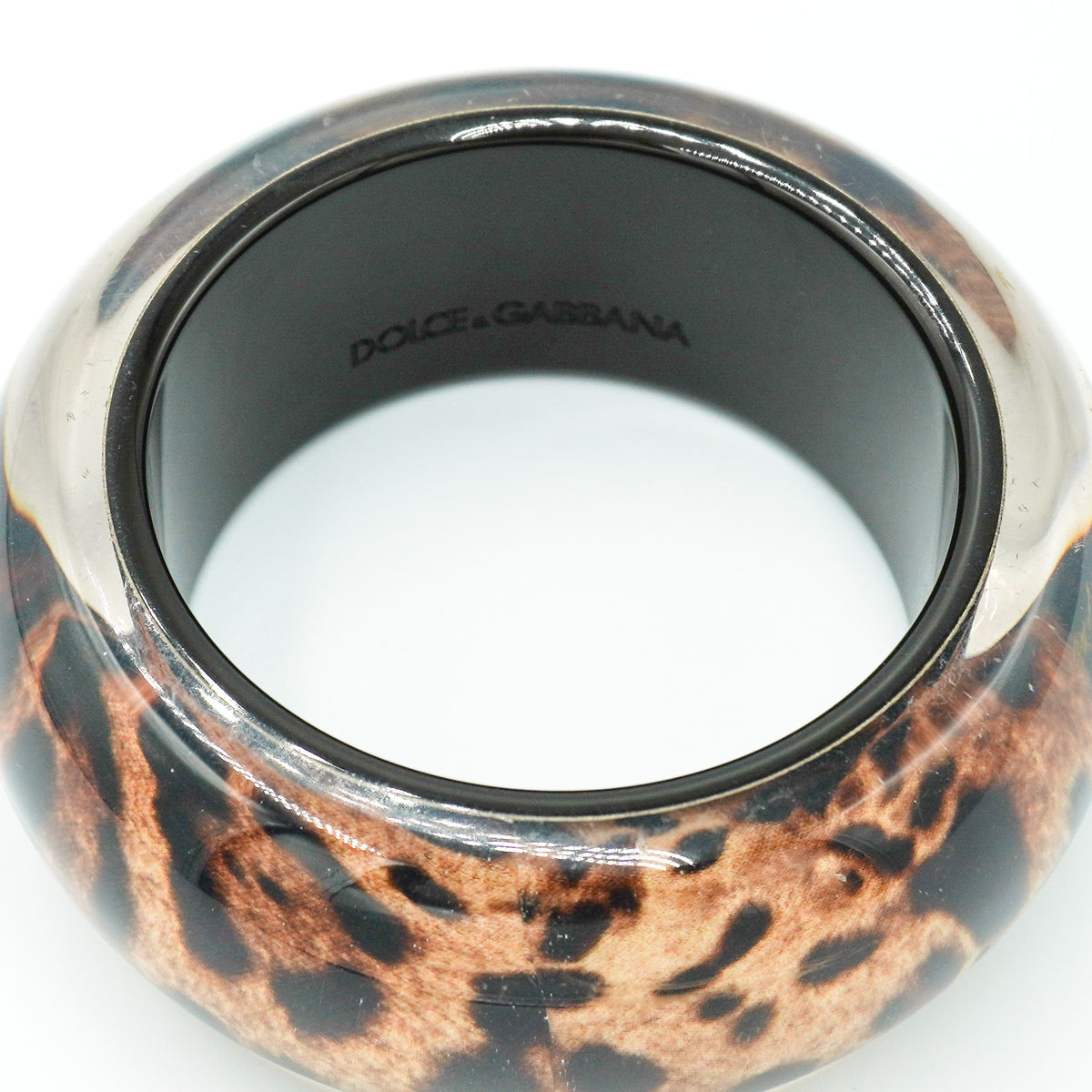 Dolce & Gabbana Leopard Print Resin Bangle (RRP £300) | FINAL SALE Authentic Preloved