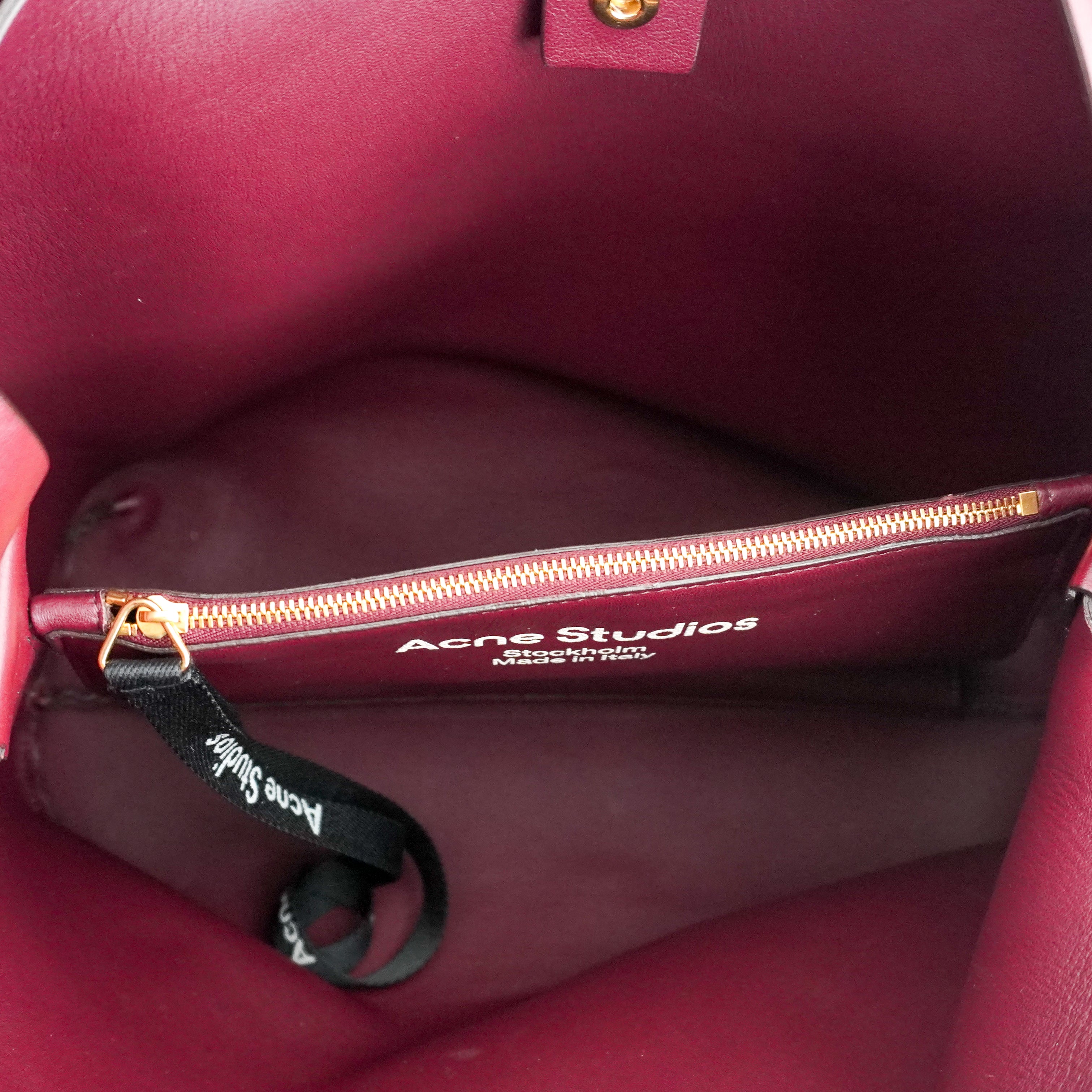Acne Studios Medium Musubi Leather Tote Bag in Burgundy (RRP £1400) | Authentic Preloved