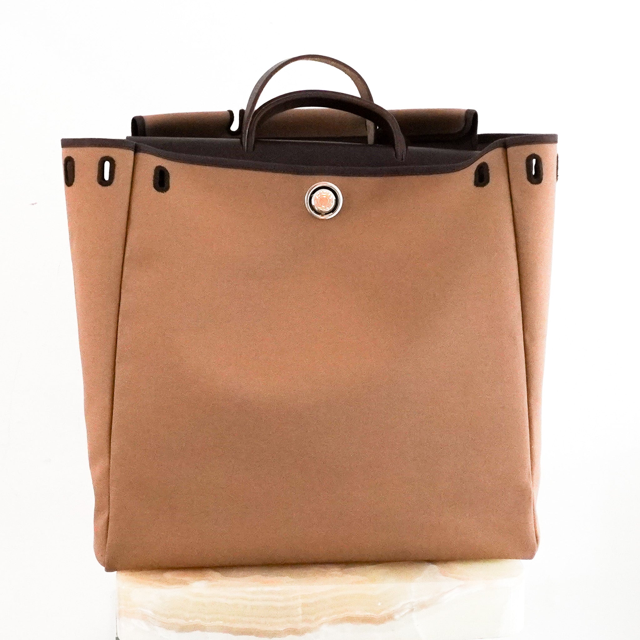 Hermès Herbag 39 2 Way in Etoupe RRP £3260 | Authentic Preloved - Reloved Again