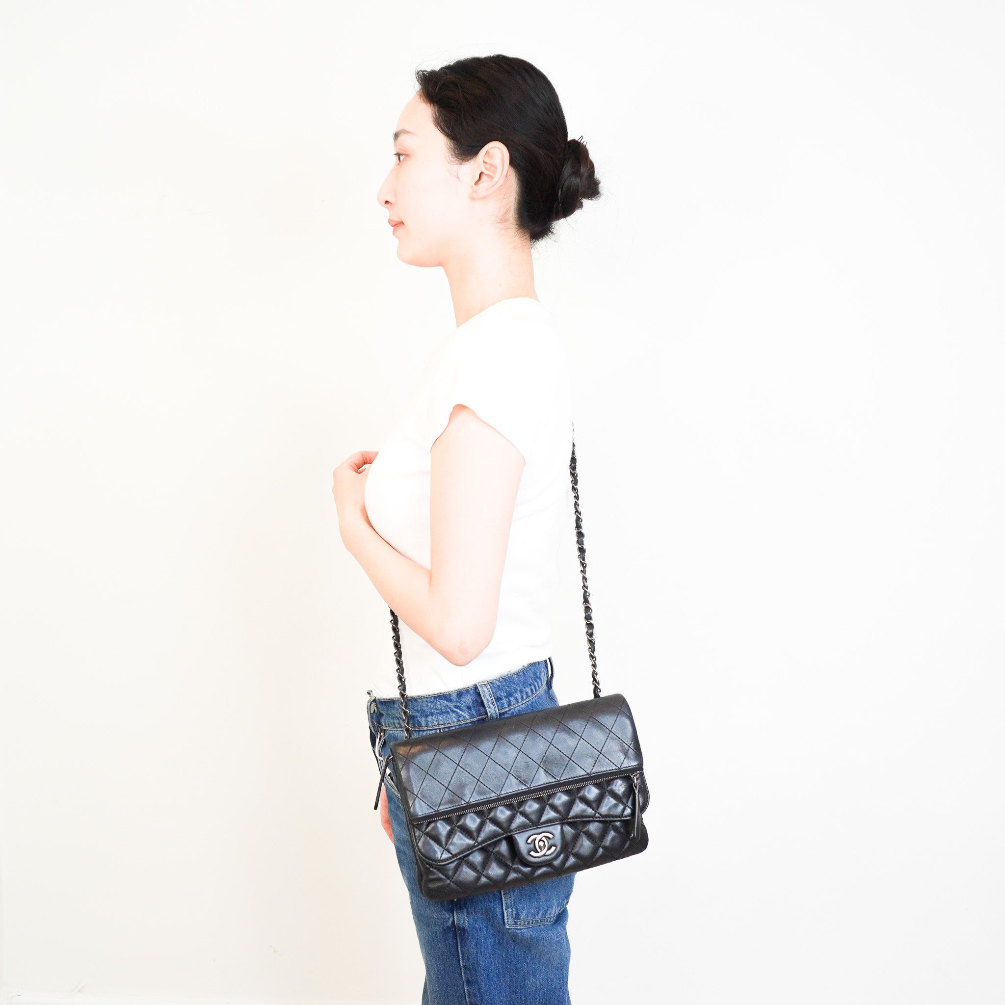 RARE Chanel Paris - Salzburg Zip Multi Flap Lambskin Bag | Authentic Preloved - Reloved Again