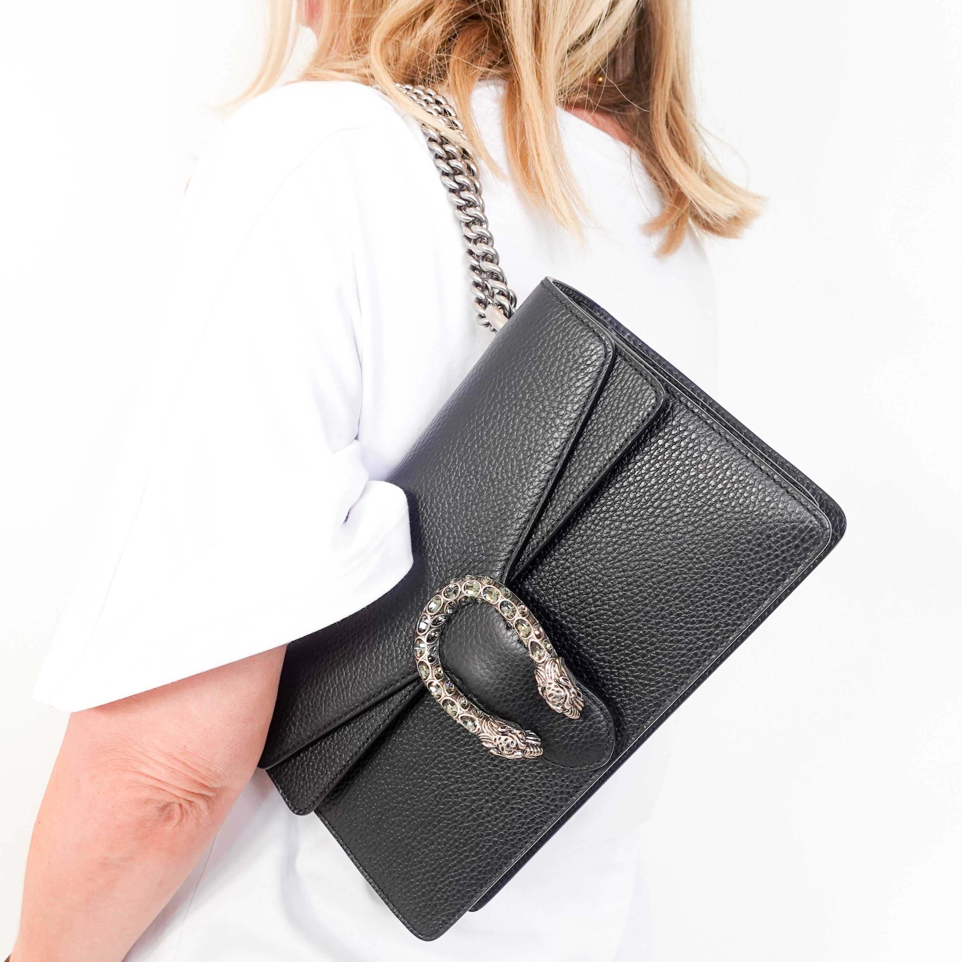 Gucci Dionysus Leather Diamond Black Bag RRP £2080 | Authentic Preloved