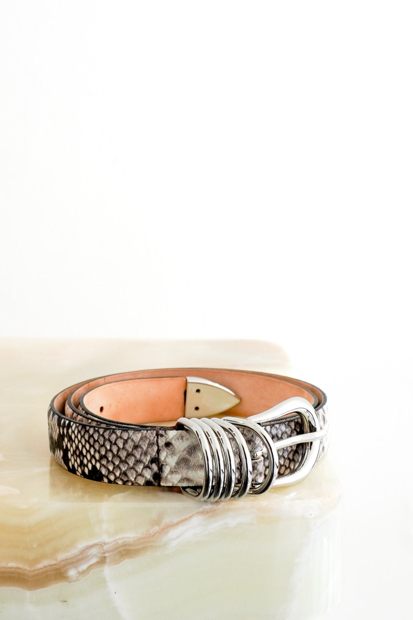 Déhanche Hollyhock Black Viper Leather Belt with Silver Hardware (RRP £245) | Authentic Preloved FINAL SALE - Reloved Again