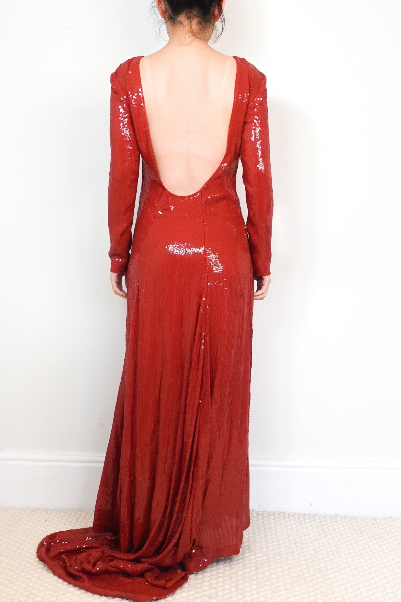 Diane Von Furstenberg Red Sequin Maxi Dress RRP £700 | Authentic Preloved - Reloved Again