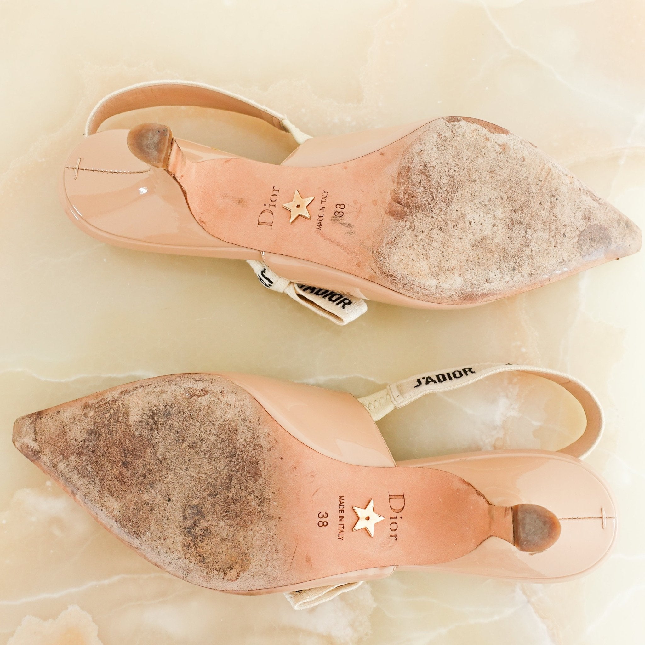 Dior J’adior Logo Nude Beige Slingback Heels RRP £850 | Authentic Preloved - Reloved Again