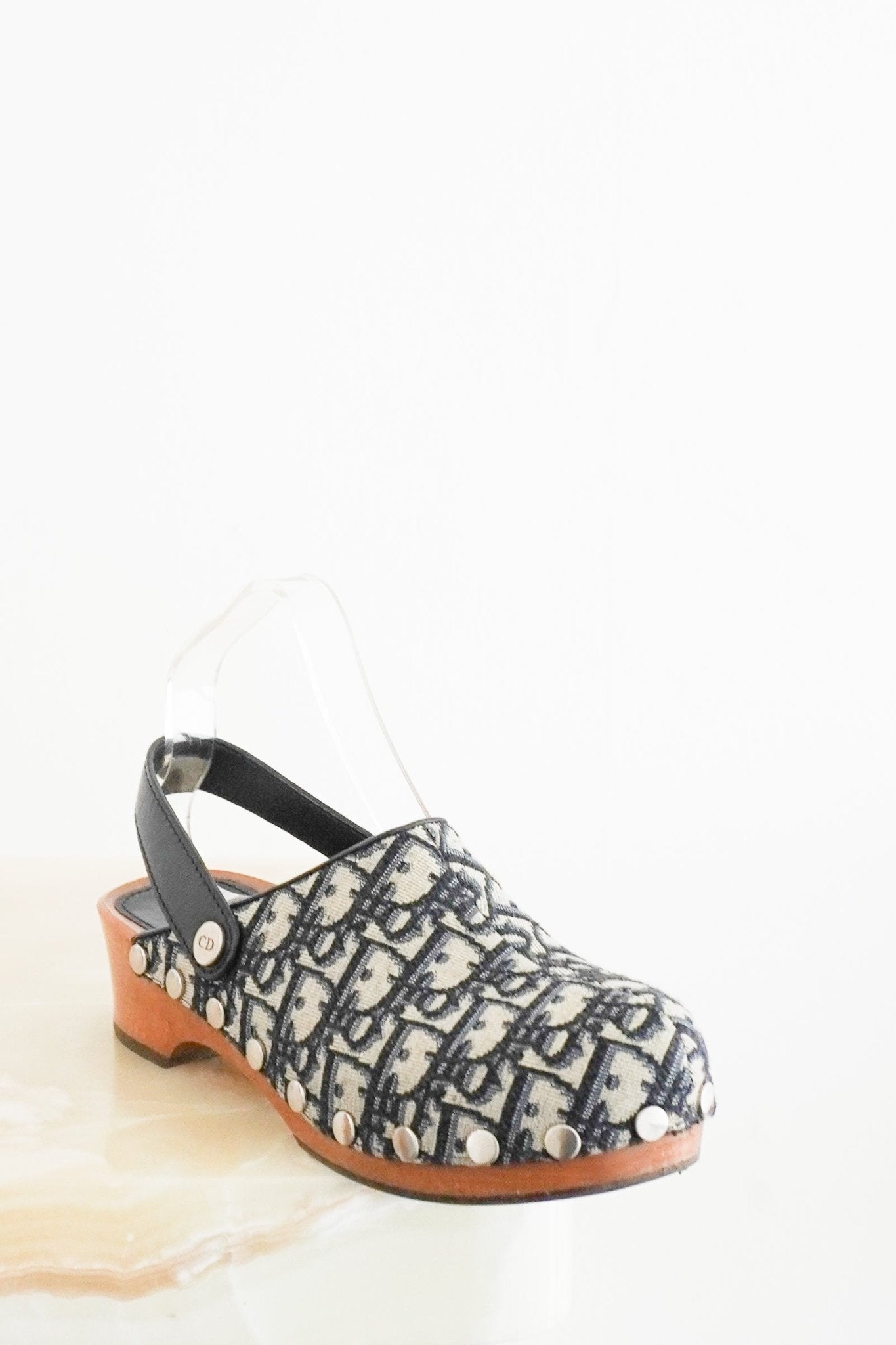 Dior Deep Blue Diorquake Clogs in Canvas Oblique (RRP £665) | Authentic Preloved - Reloved Again