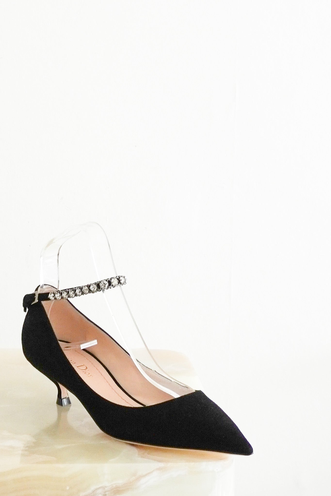 Dior J'Adior Suede Kitten Heel Pumps in Black RRP £465 | Authentic Preloved - Reloved Again