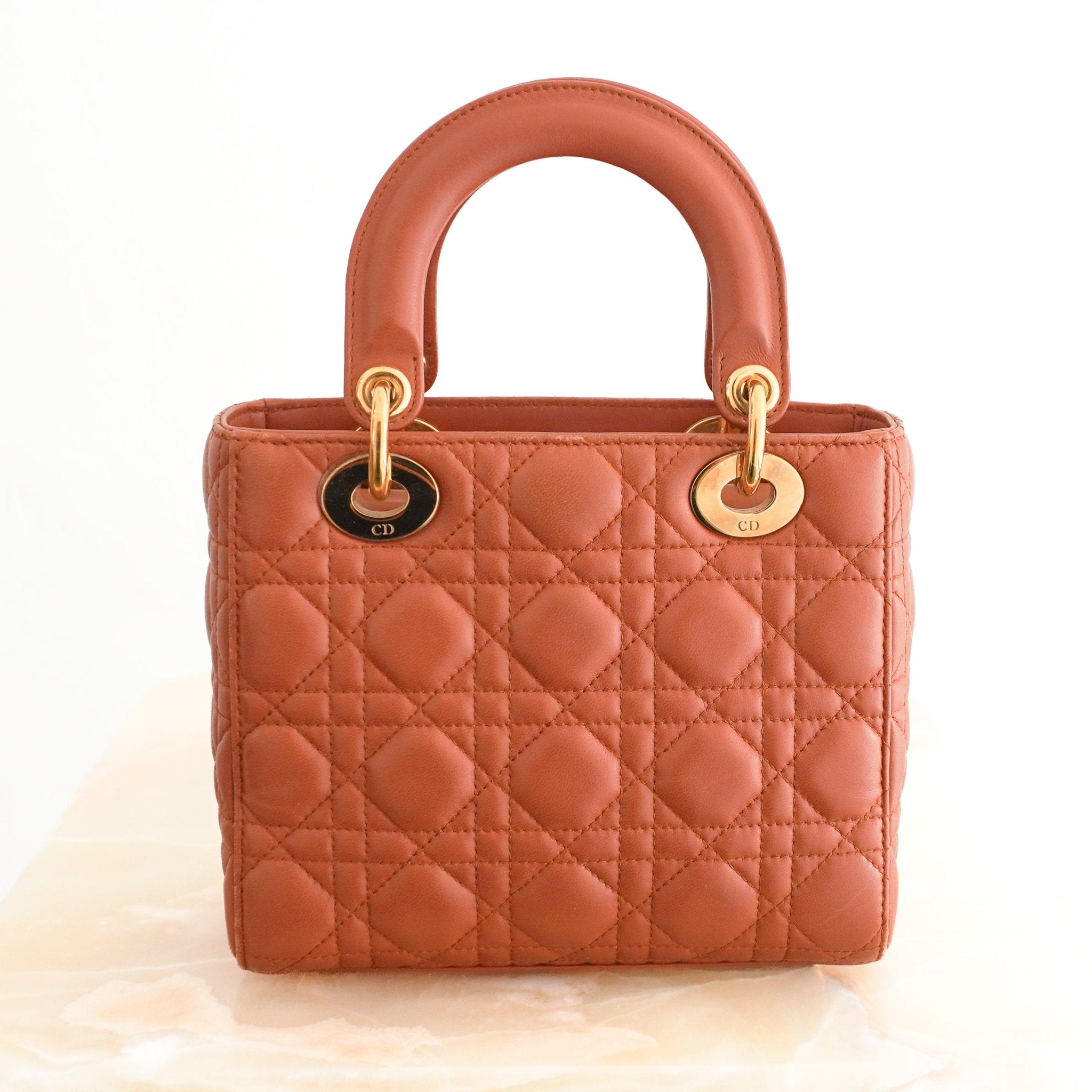 Dior Small Lady Dior Bag Tobacco Brown Cannage Lambskin (RRP £5200) | Authentic Preloved - Reloved Again