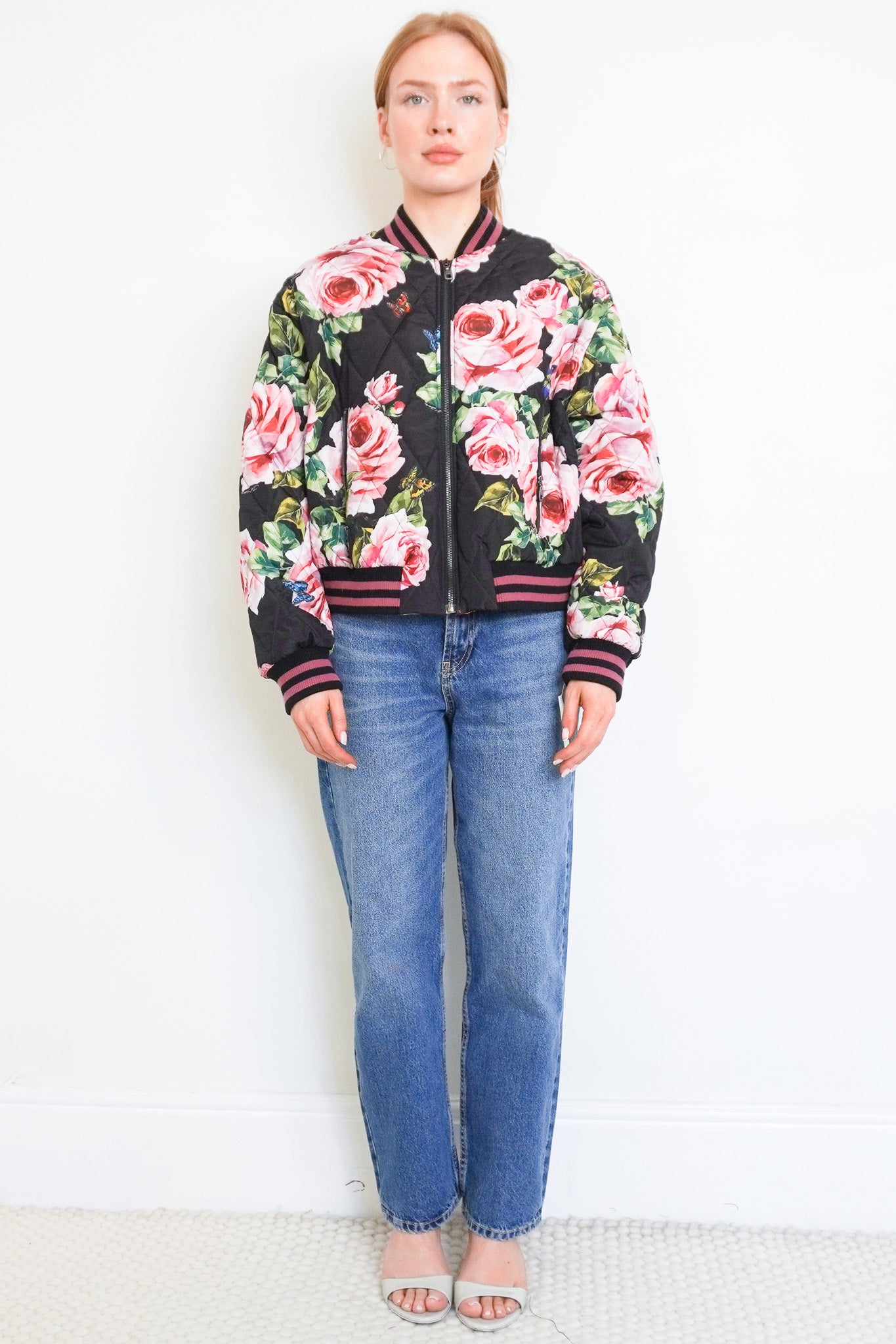 Dolce & Gabbana Rose Print Bomber RRP £770 | Authentic Preloved - Reloved Again