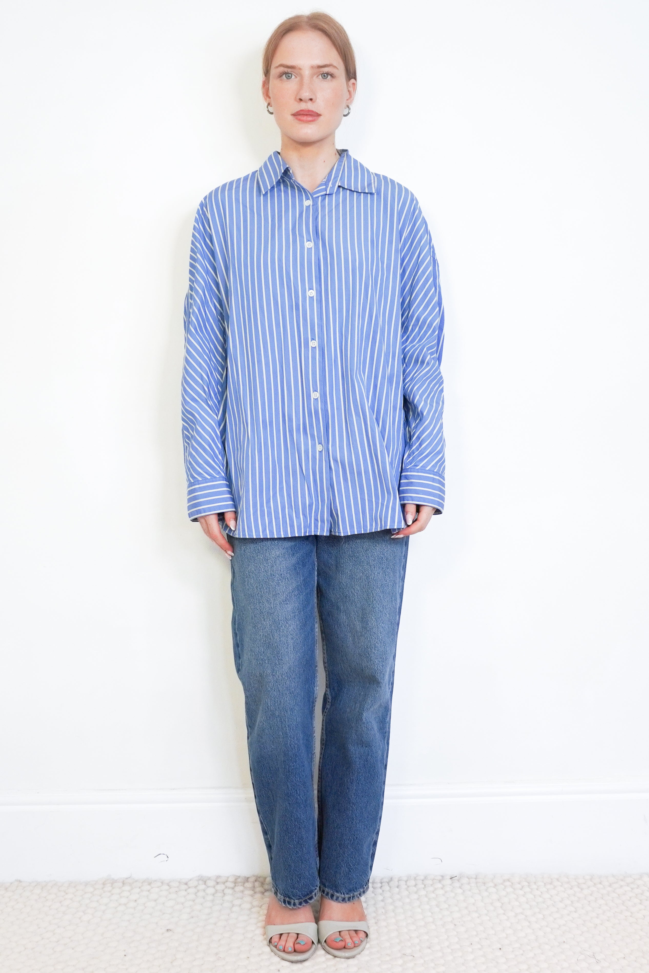 Dries Van Noten Blue and White Striped front