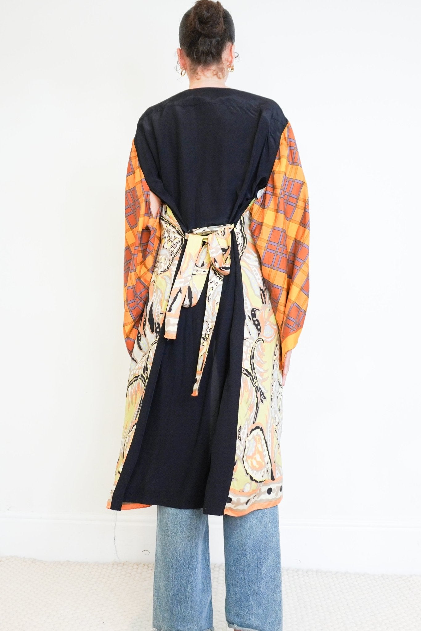 Dries Van Noten Orange Patterned Kimono Jacket (RRP £700) | Authentic Preloved - Reloved Again