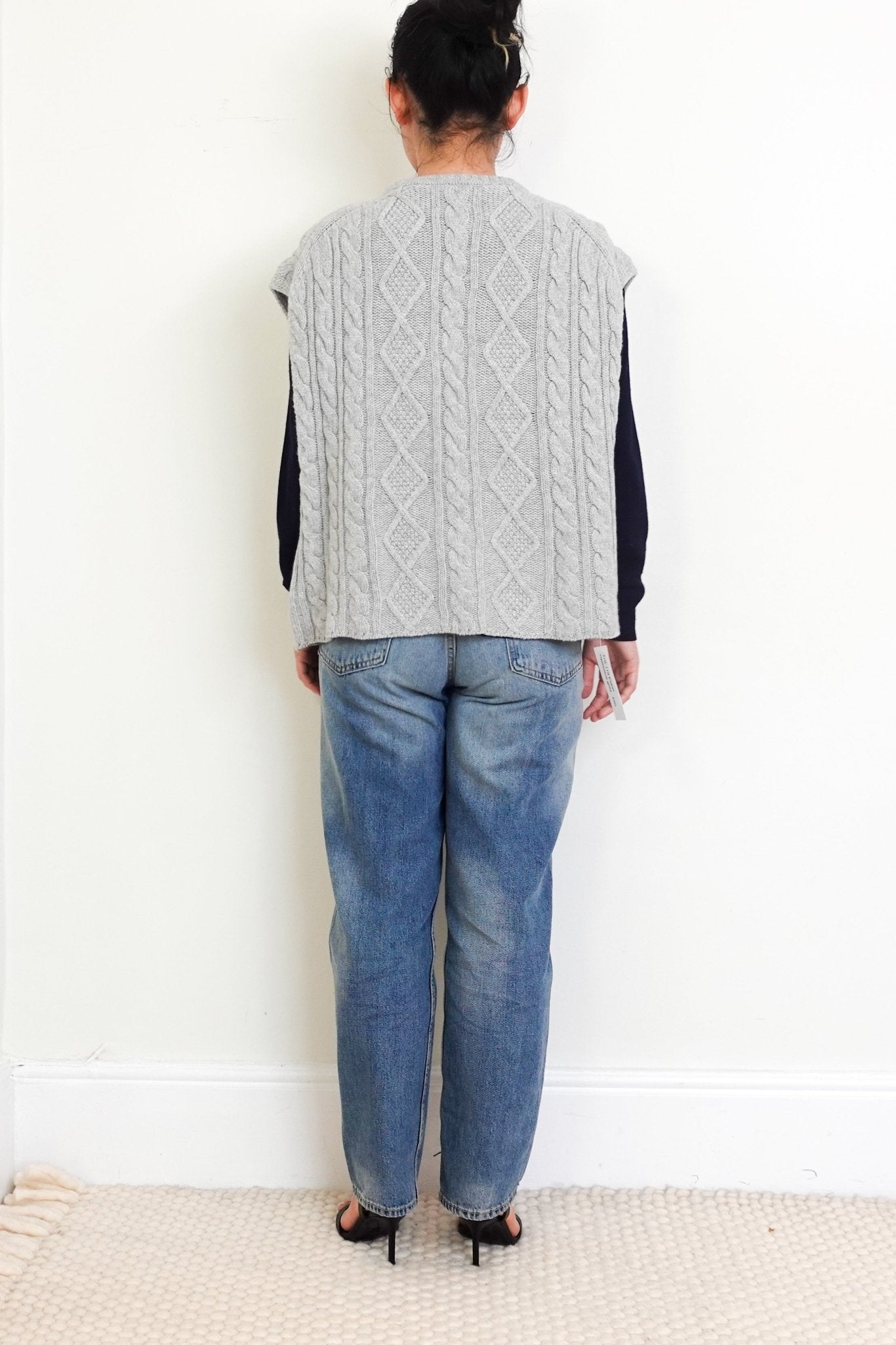 Eldon Cashmere Grey Oversized 8ply Aran Top RRP £345 | Authentic Preloved - Reloved Again