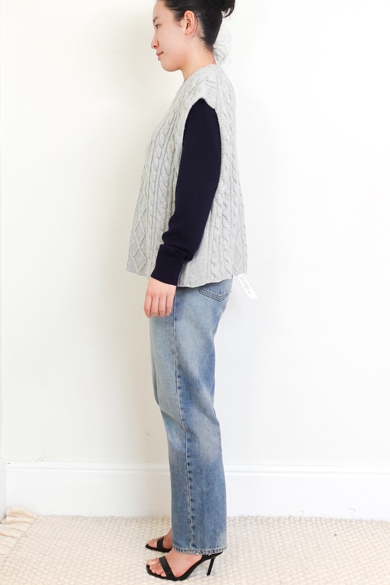 Eldon Cashmere Grey Oversized 8ply Aran Top RRP £345 | Authentic Preloved - Reloved Again