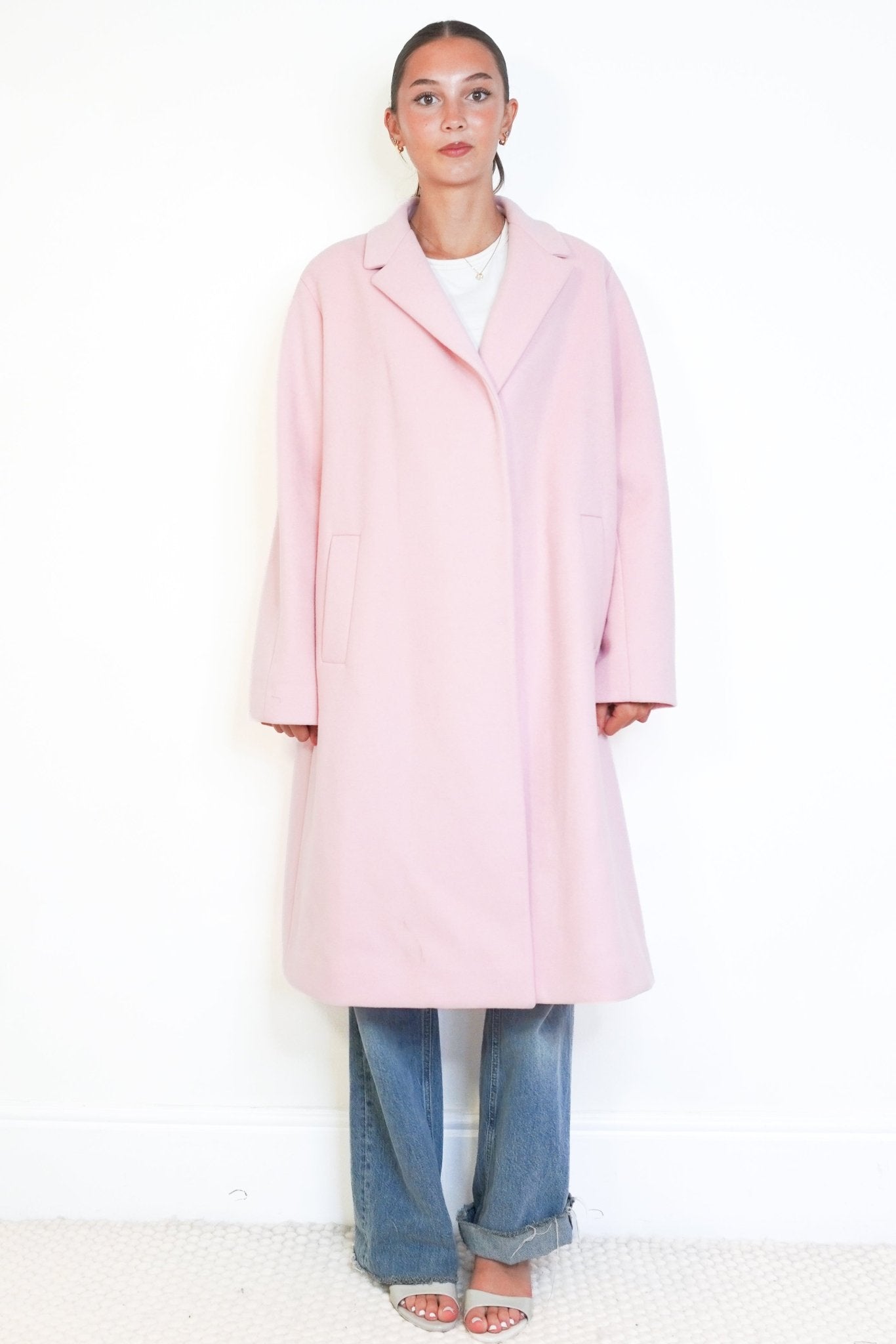 Emilio Pucci Pink Virgin Wool & Cashmere Long Coat (RRP £1000) | Authentic Preloved - Reloved Again