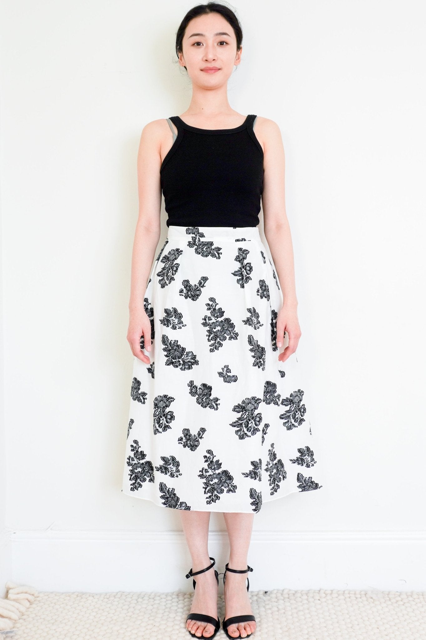 Erdem Black and White Floral Skirt RRP £495 | Authentic Preloved - Reloved Again