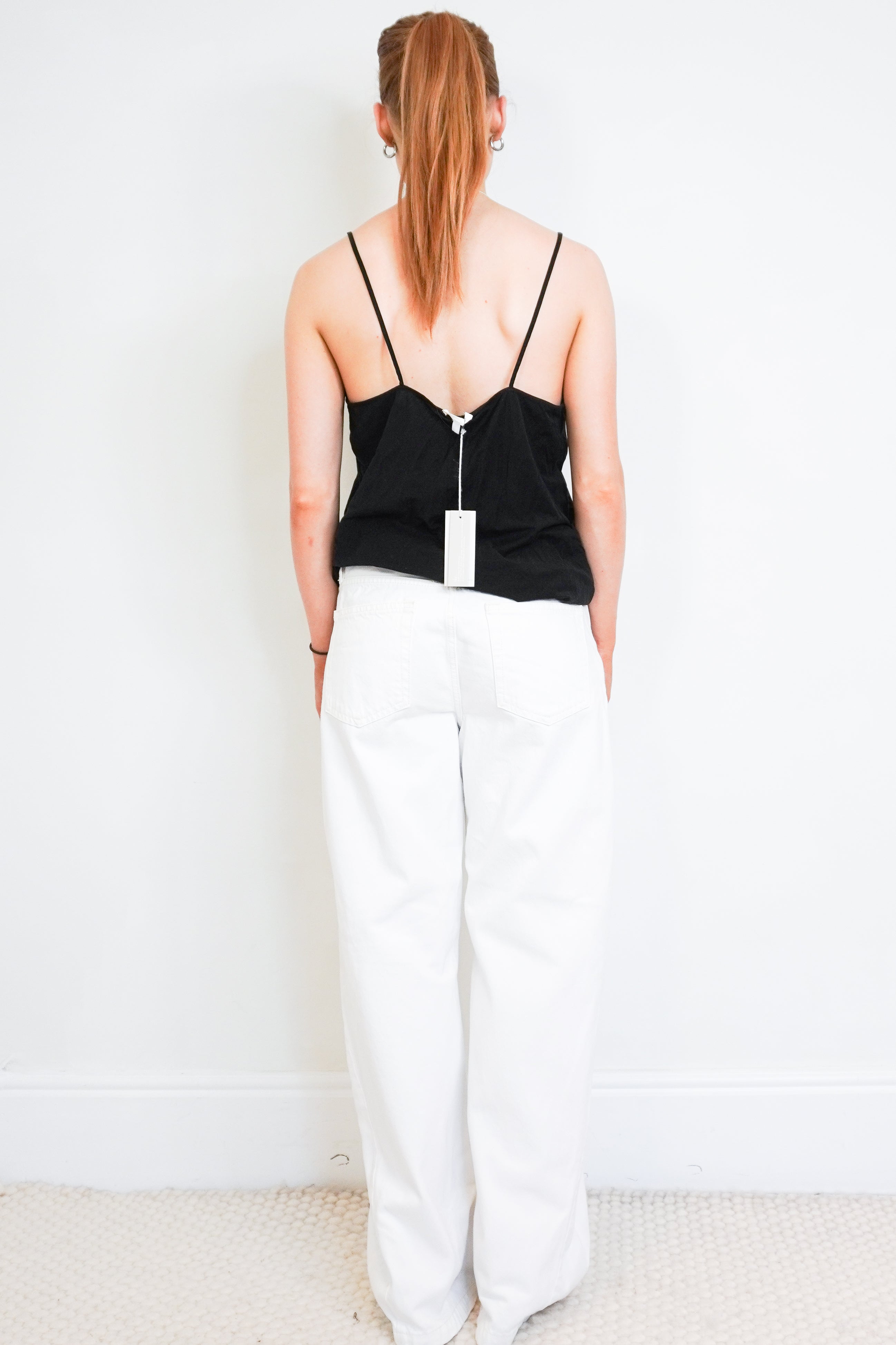 FRAME Le Baggy Palazzo White Jeans back photo chelsea london