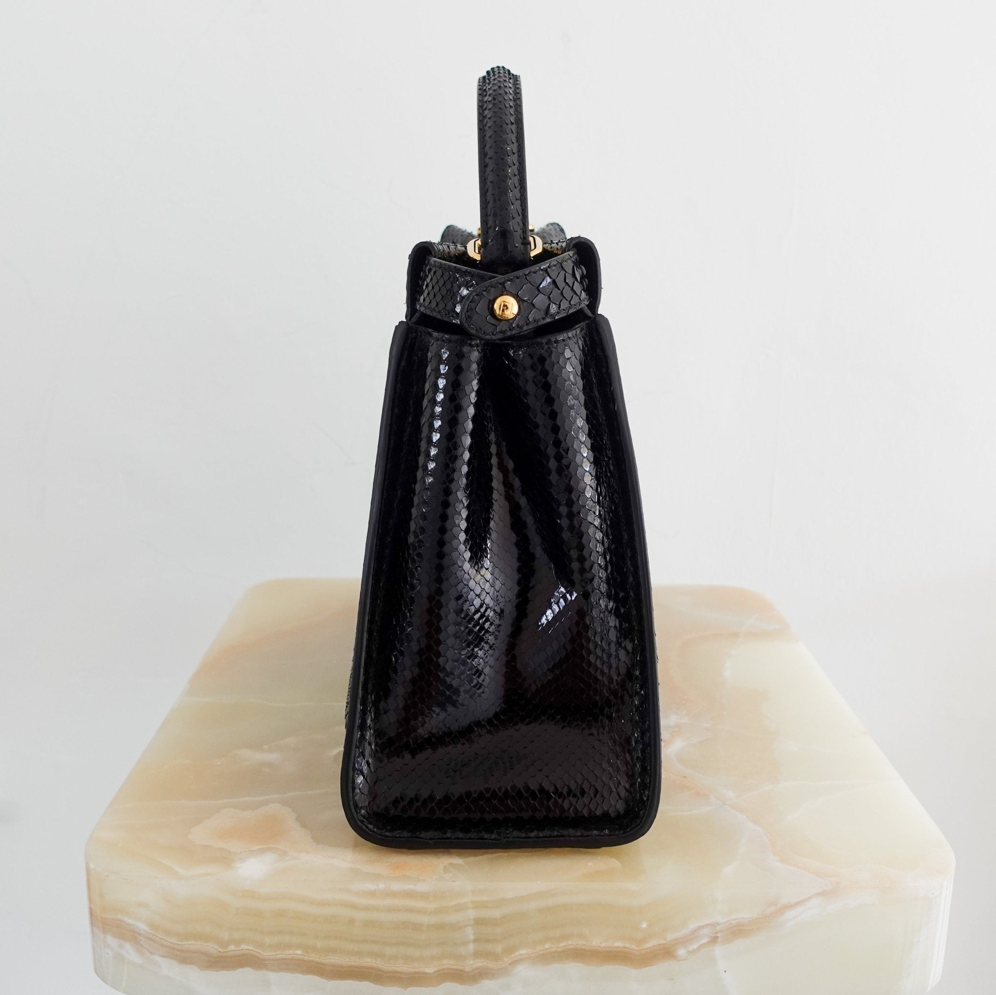 Fendi Black Python Medium Peekaboo bag RRP £5000 | Authentic Preloved - Reloved Again