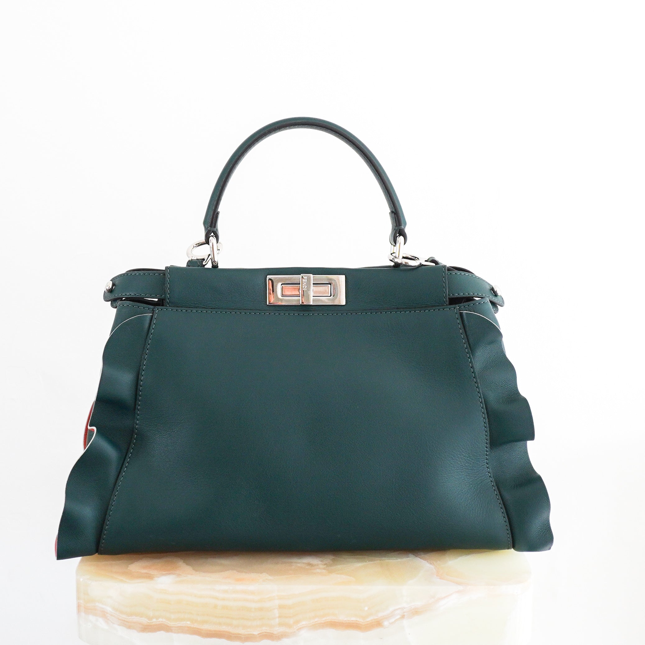 Fendi-Medium-Peekaboo-Wave-Bag-in-Teal-back-picture-Chelsea-London
