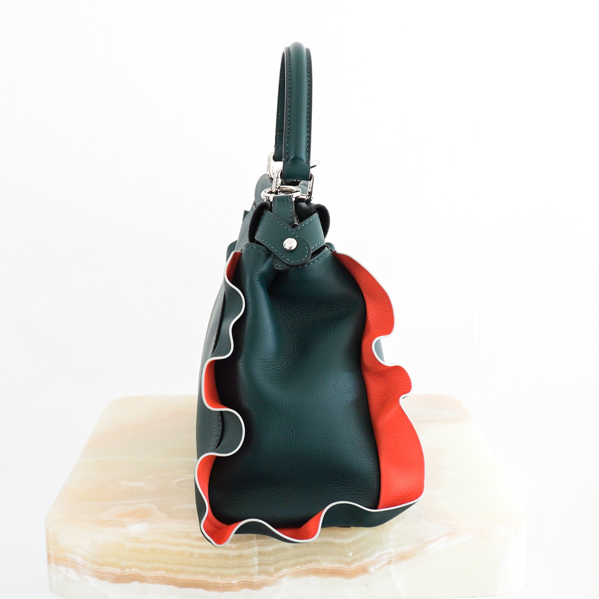 Fendi-Medium-Peekaboo-Wave-Bag-in-Teal-side-picture-Chelsea-London