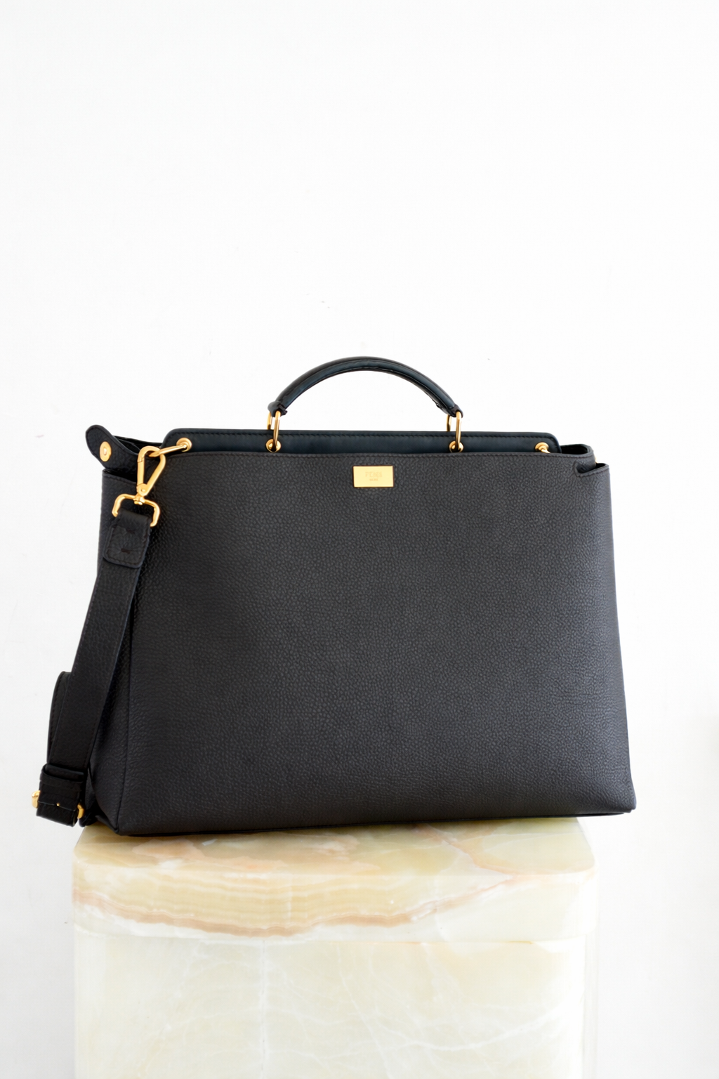 Fendi-Peekaboo-Large-Tote-in-Dark-Brown-front-picture-chelsea-london