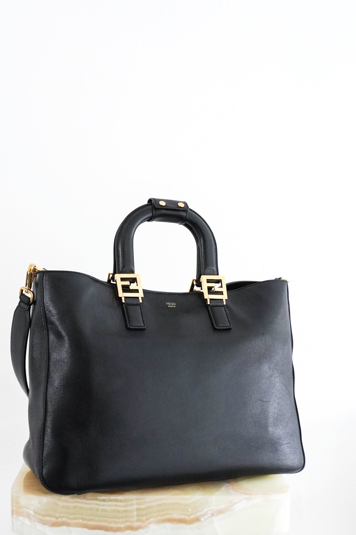 Fendi Selleria FF Handle Tote in Black RRP £2738 | Authentic Preloved - Reloved Again