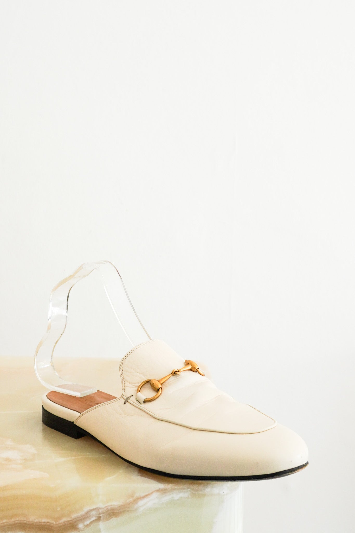 Fron Gucci Princetown Cream Leather Flats Chelsea London
