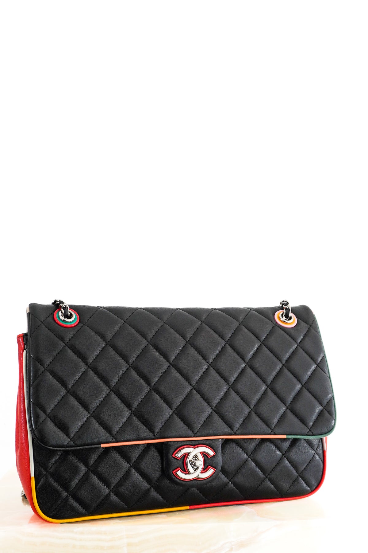Front: Chanel Cuba Cruise 2017 Quilted Jumbo Bag