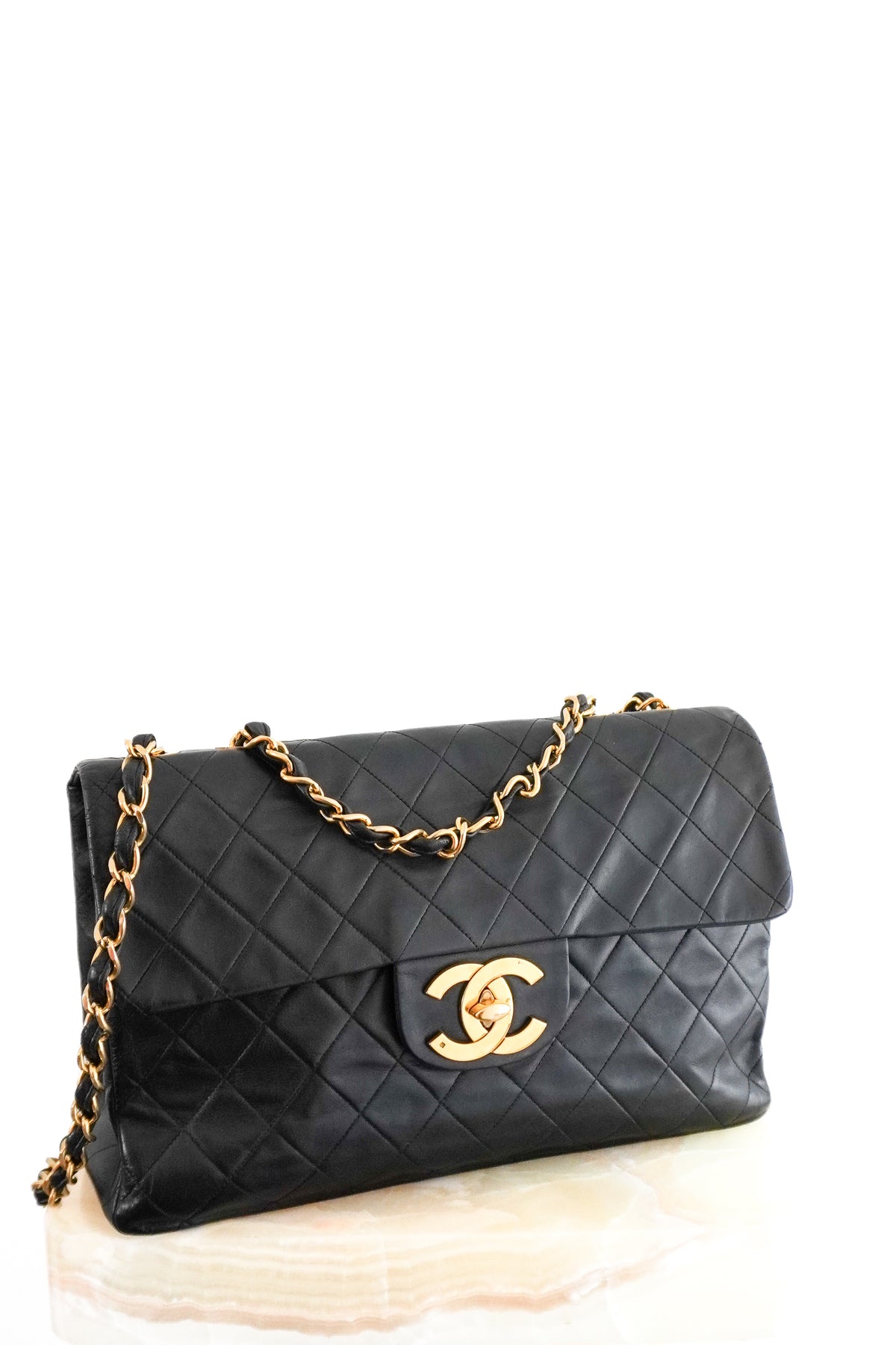 Front_Chanel_Jumbo_XL_Classic_Lambskin_Single_Flap_Crossbody_Bag_Authentic_Preloved