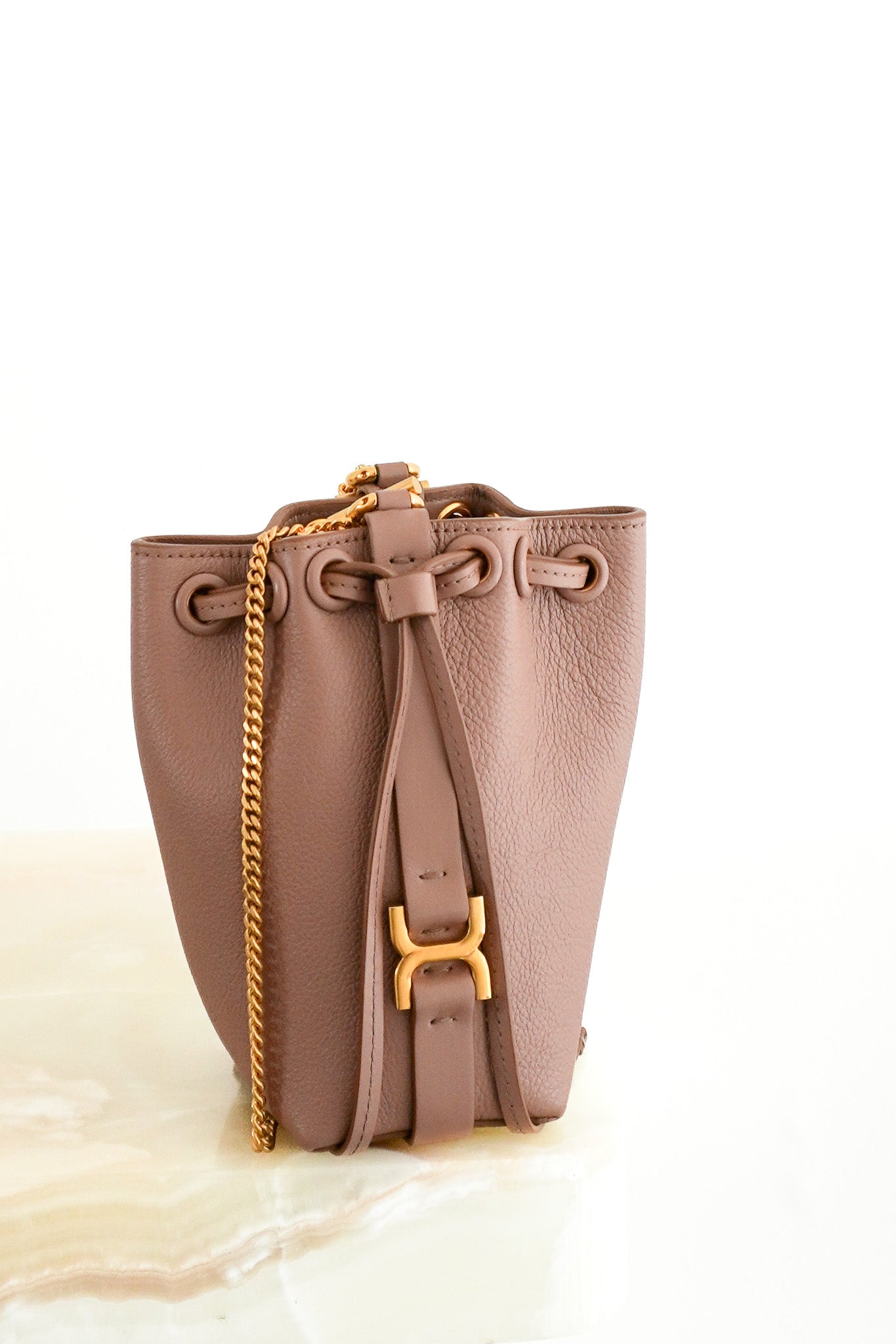 Chloe Marcie Micro Bucket Bag in Wood Rose RRP £1,225 | Authentic Preloved - Reloved Again