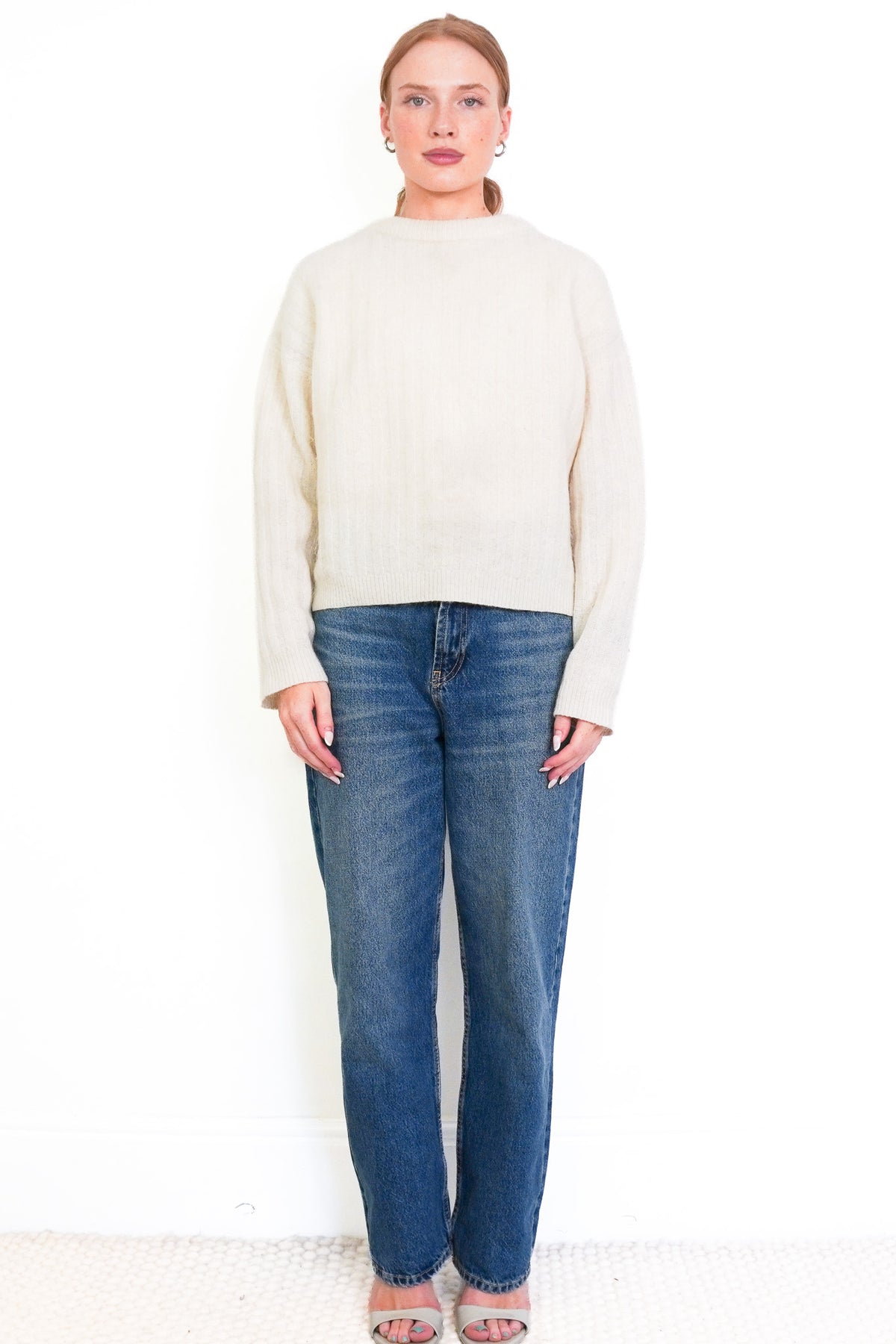 Front Image: ACNE Studios White Knit Jumper UK XS