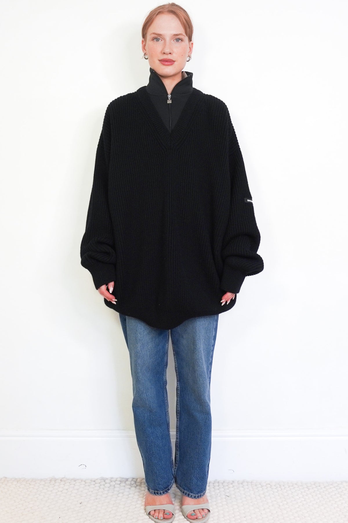 Front Image: Balenciaga Layered V Neck UK M Chelsea London