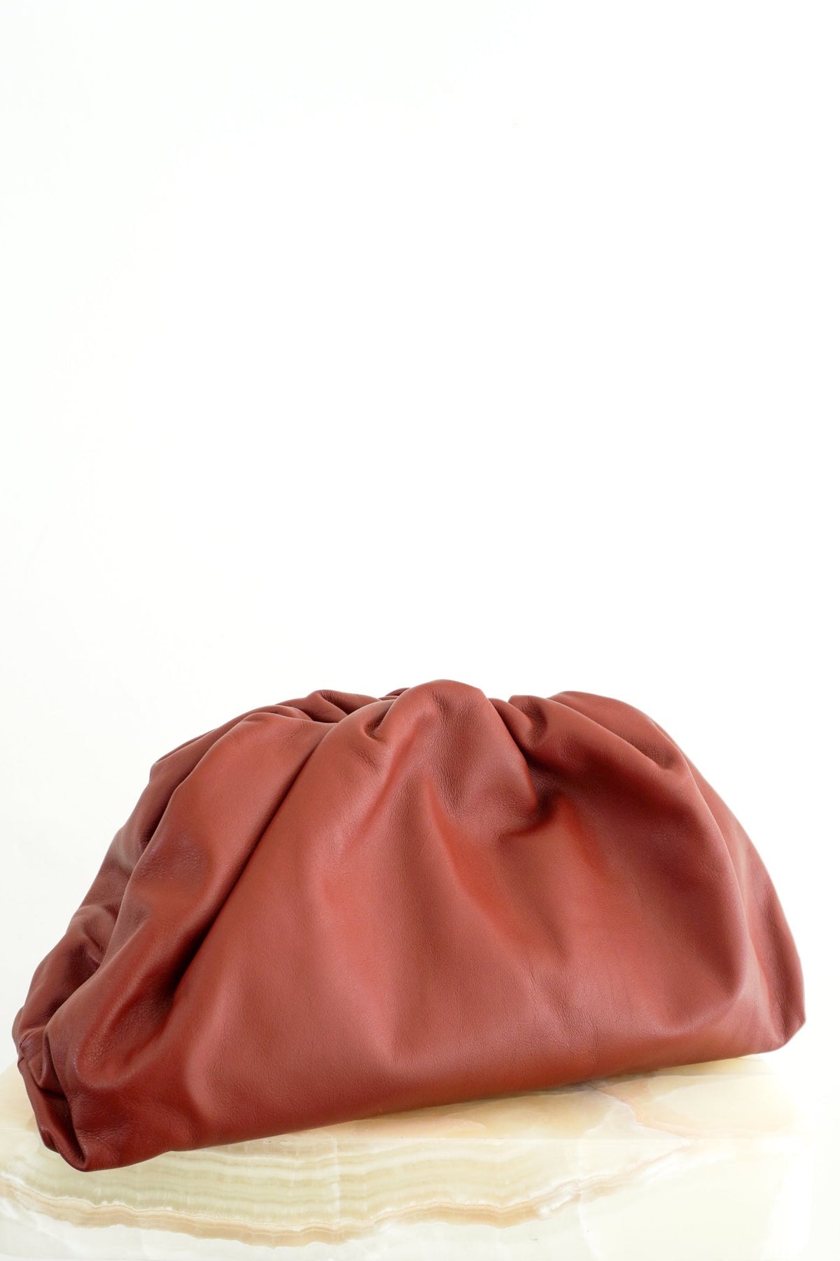 Bottega Oversized Cloud Clutch Rust (RRP £2600) | Authentic Preloved - Reloved Again
