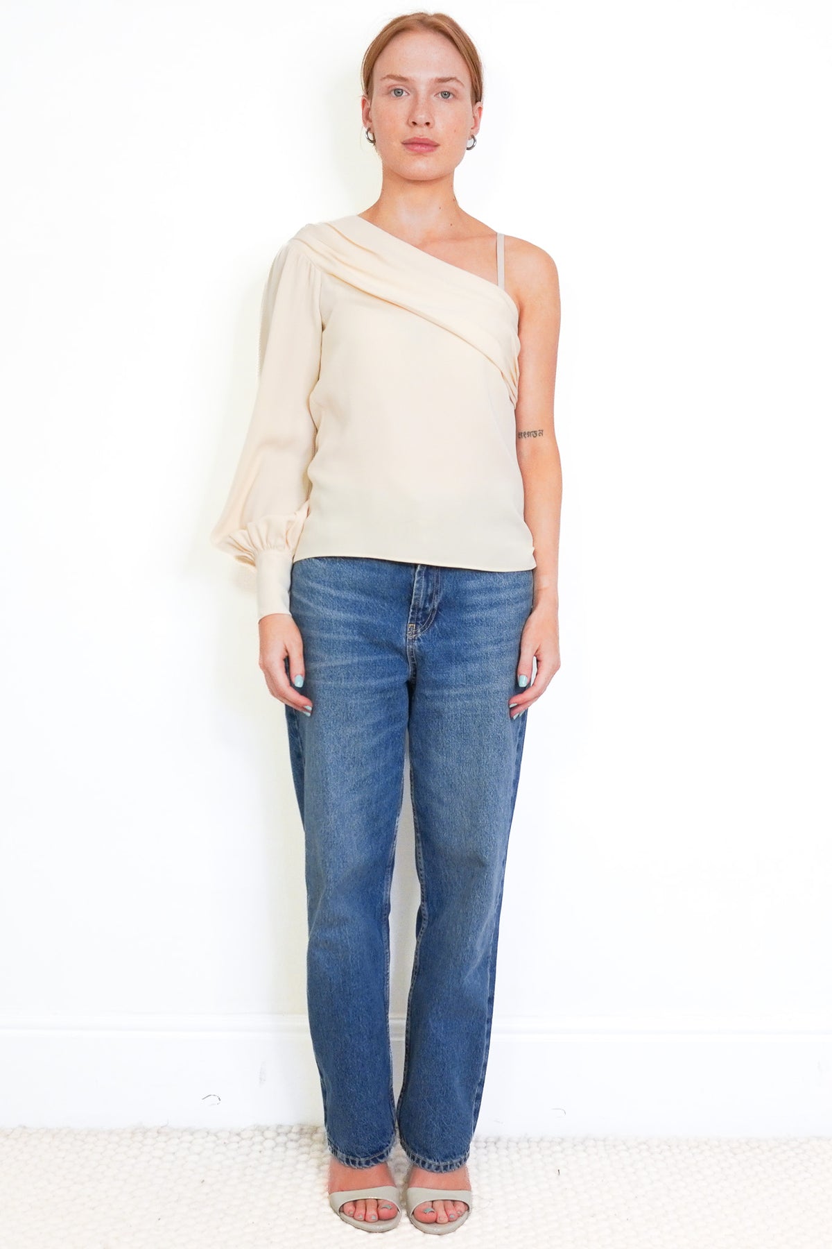 Chanel Fall One-Shoulder Silk Top | Authentic Preloved - Reloved Again