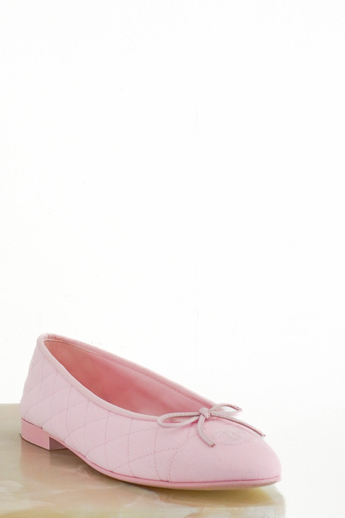 Chanel Pink Denim Quilted Cap Toe Ballet Flats (RRP £820) | Authentic Preloved - Reloved Again