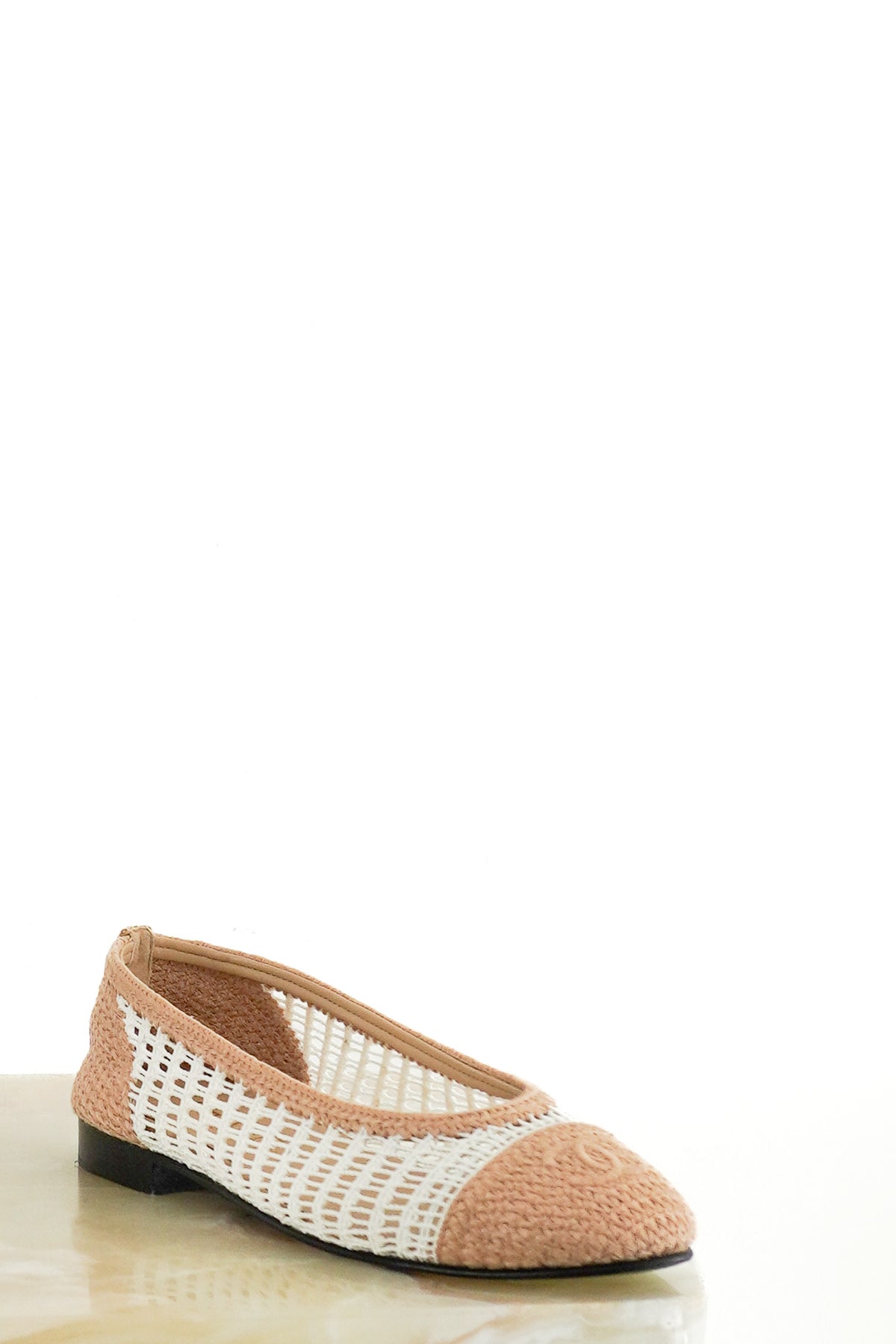 Front Image: Chanel Raffia Ballets Flats Chelsea London