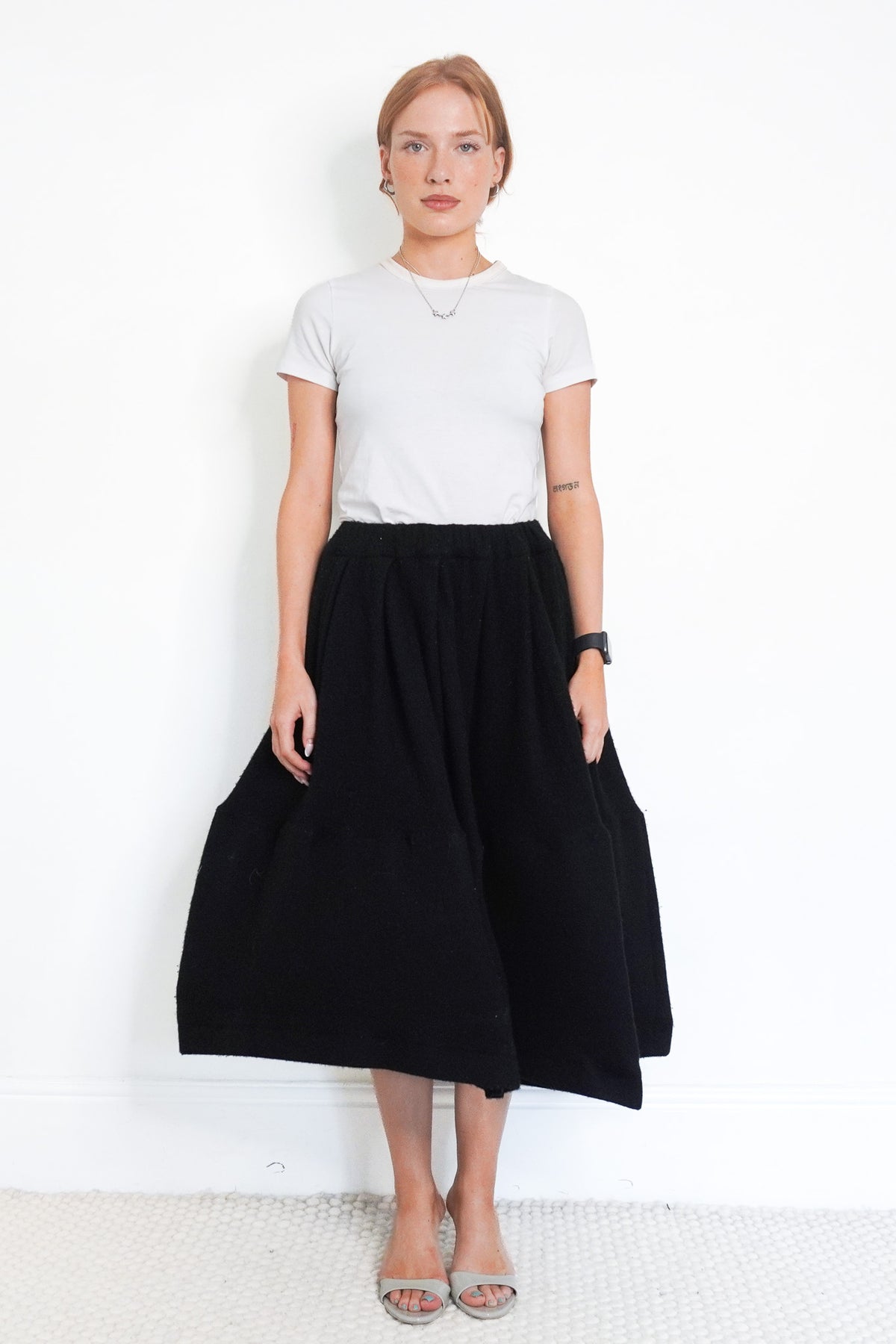 Front Image: Comme Des Garcons Black Skirt Chelsea London