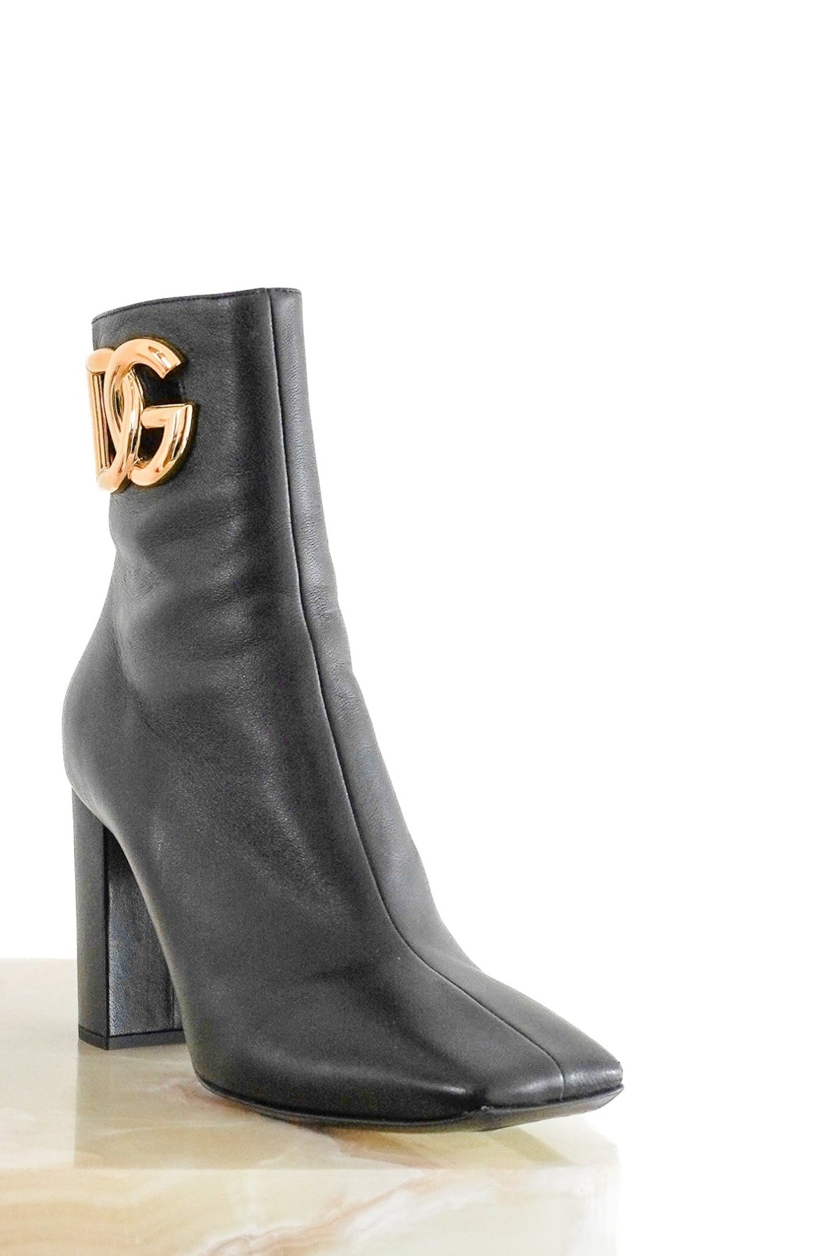 Dolce & Gabbana Black Lambskin Leather Ankle Boots (RRP £1150) | Authentic Preloved - Reloved Again
