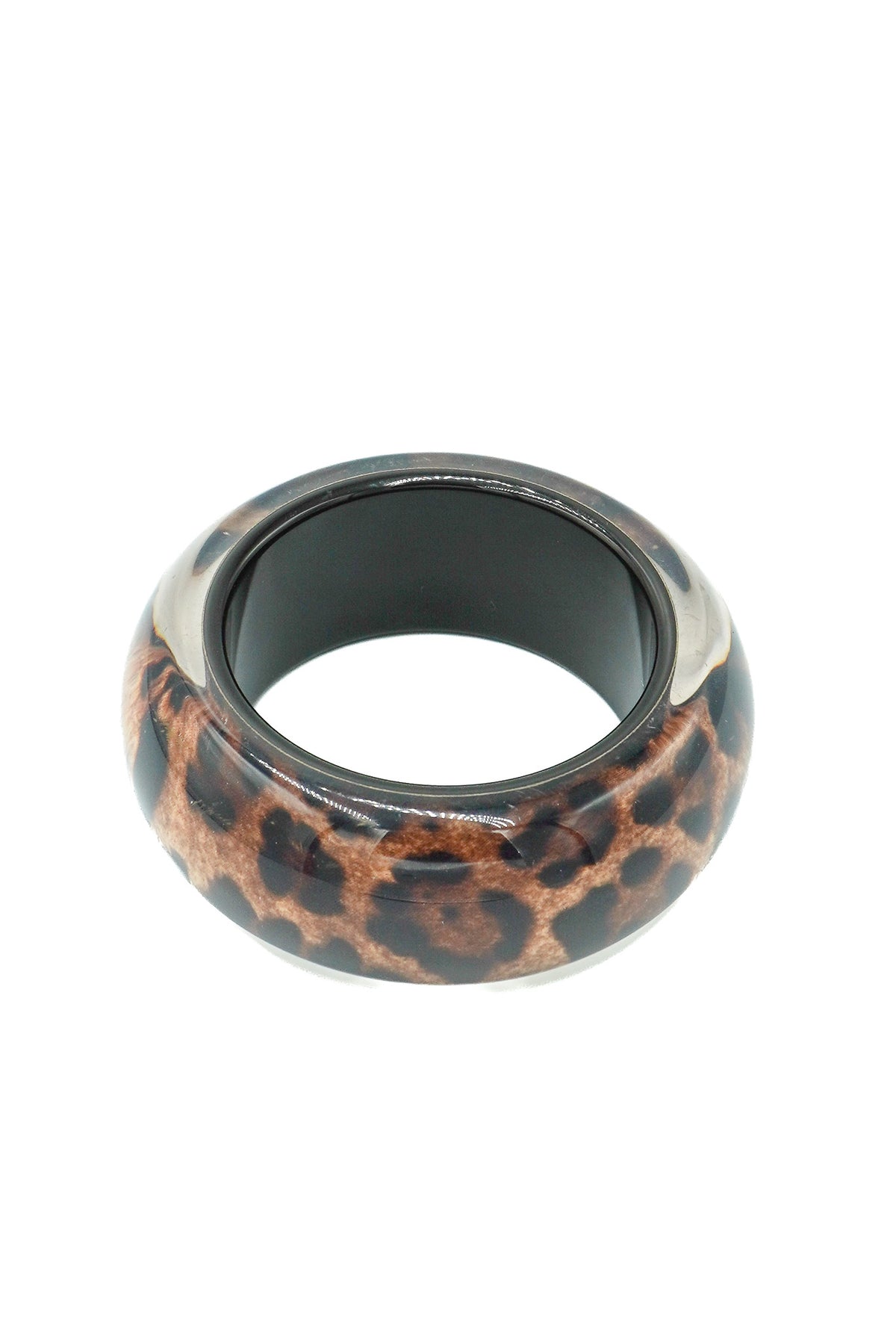 Front Image: Dolce & Gabbana Leopard Print Resin Bangle