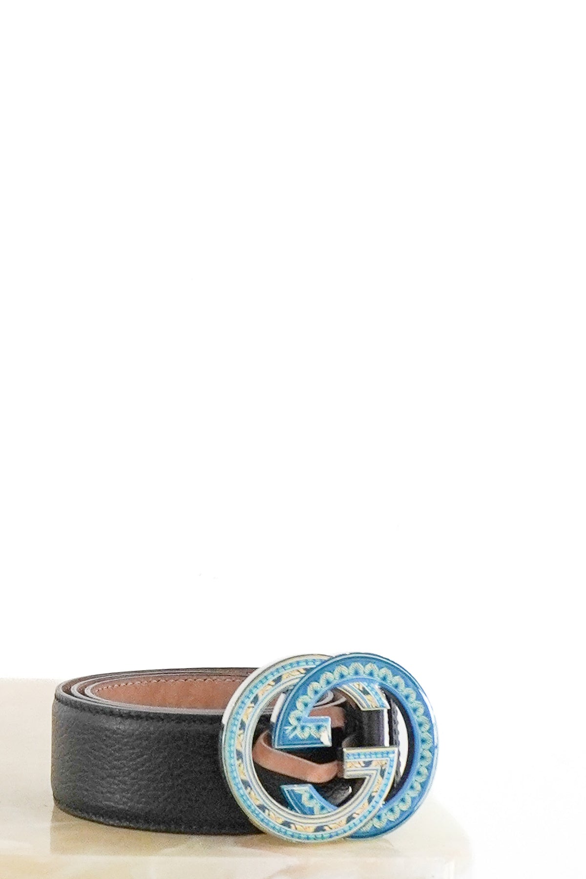 Front Image: Gucci Interlocking G Enamel Belt Chelsea London