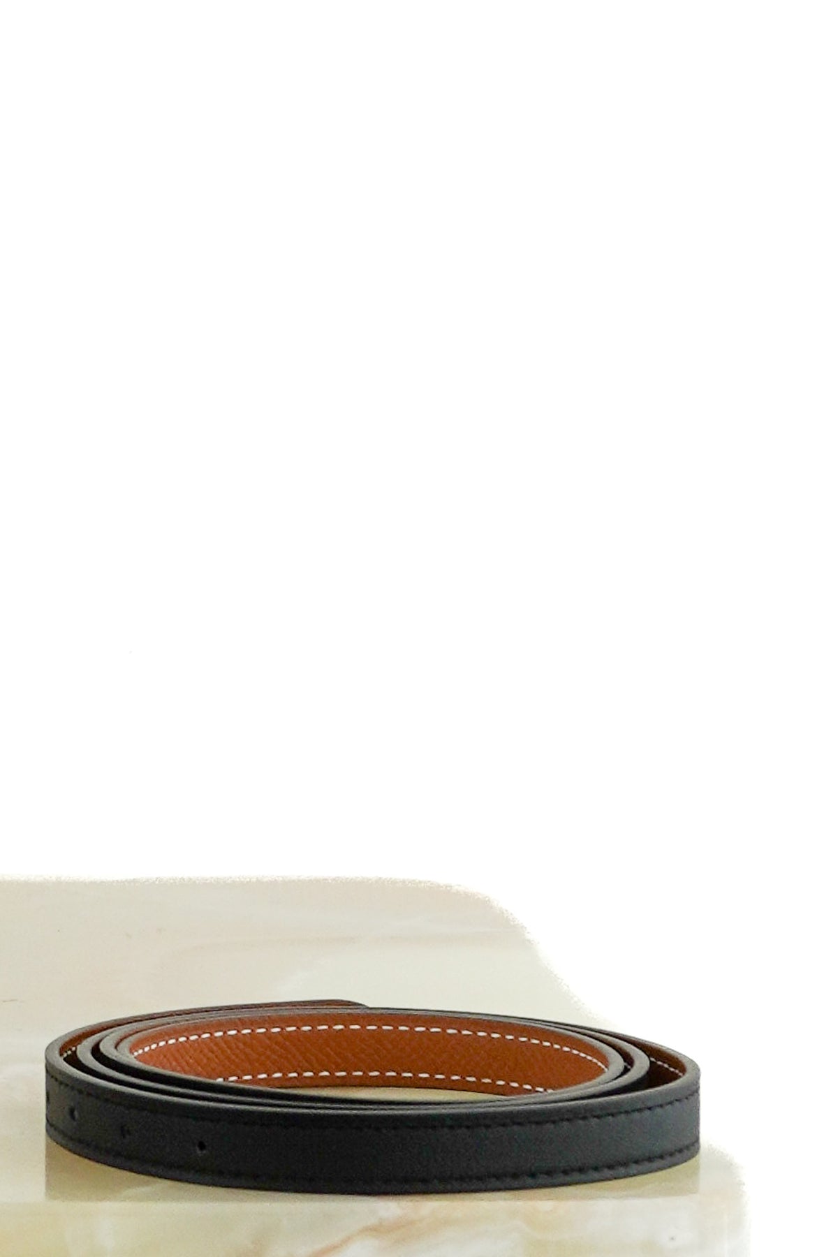 Hermes Reversible Leather Belt No Buckle (RRP £350) | Authentic Preloved - Reloved Again