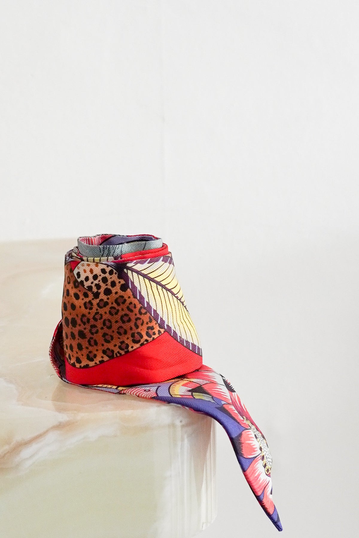 Hermes Silk Twilly Scarf Jungle Red Print RRP £195| Authentic Preloved FINAL SALE - Reloved Again
