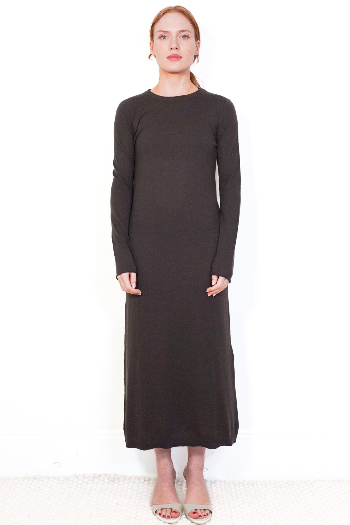 Front Image: Lisa Yang Brown Cashmere Knit Dress Chelsea London