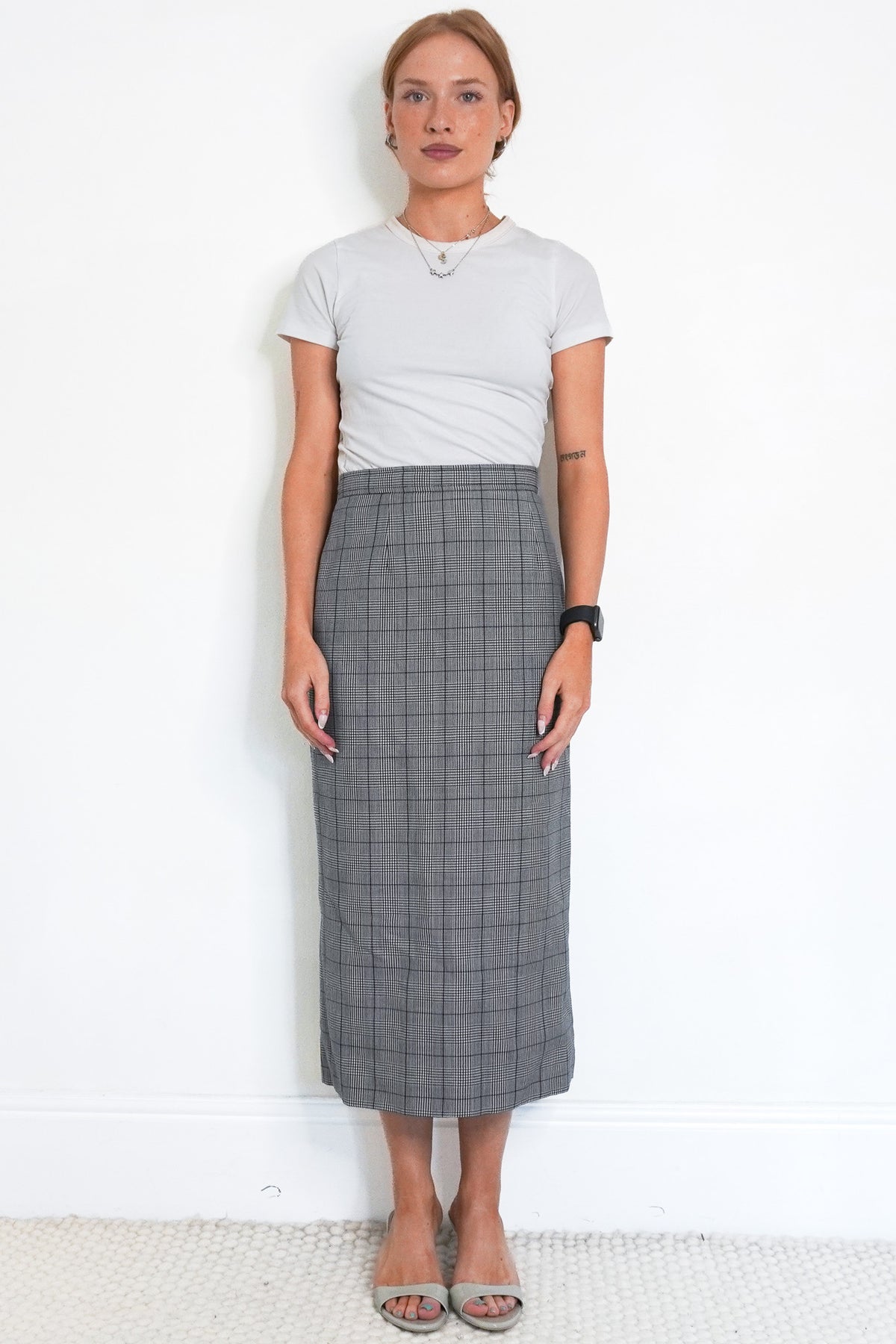 Front Image: MIU MIU Plaid Skirt Chelsea London