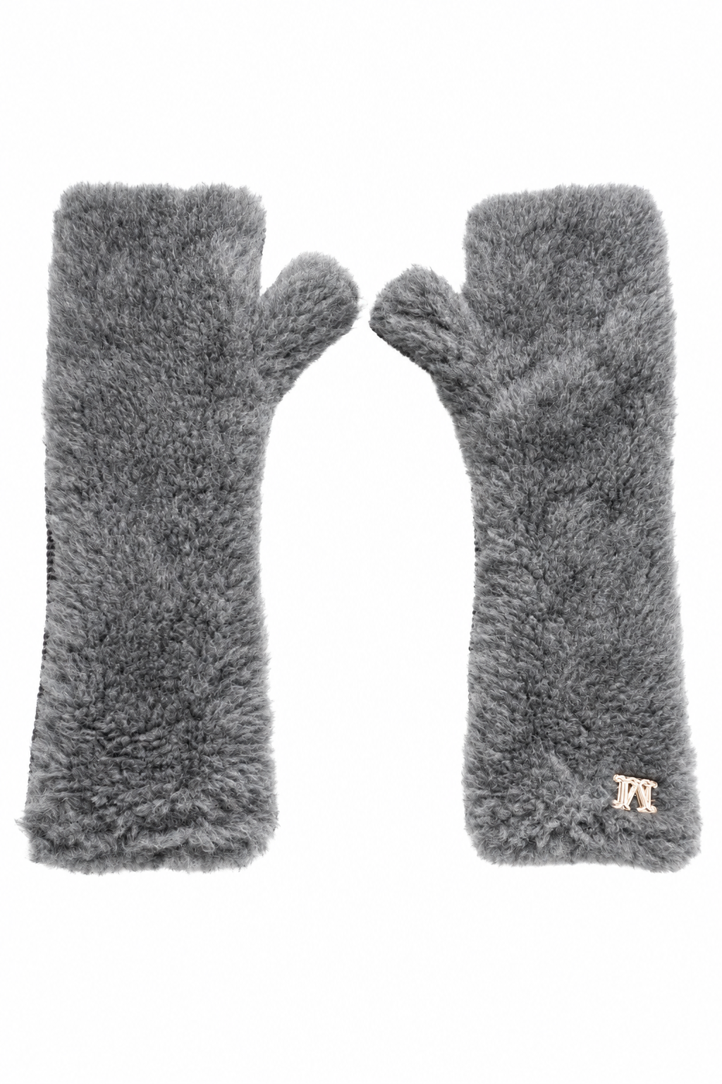 Front Image: Max Mara Fingerless Grey Gloves
